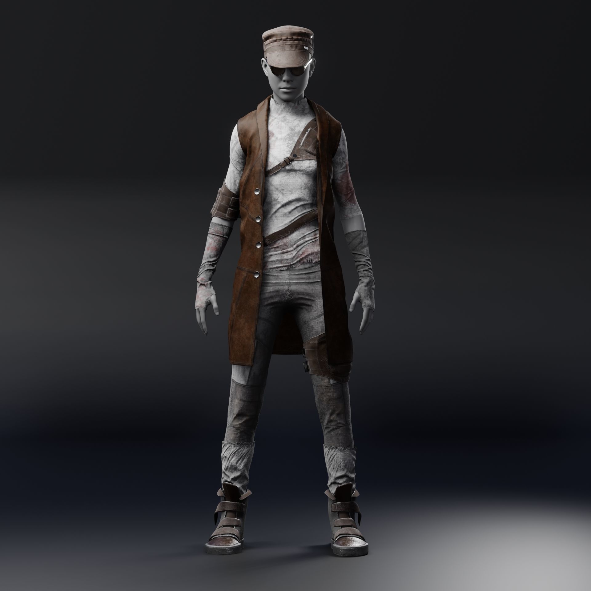 Custom female outfit for Metahuman character Low-poly 3D model_3