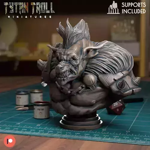 Gnoll Leader Bust - Pre-Supported