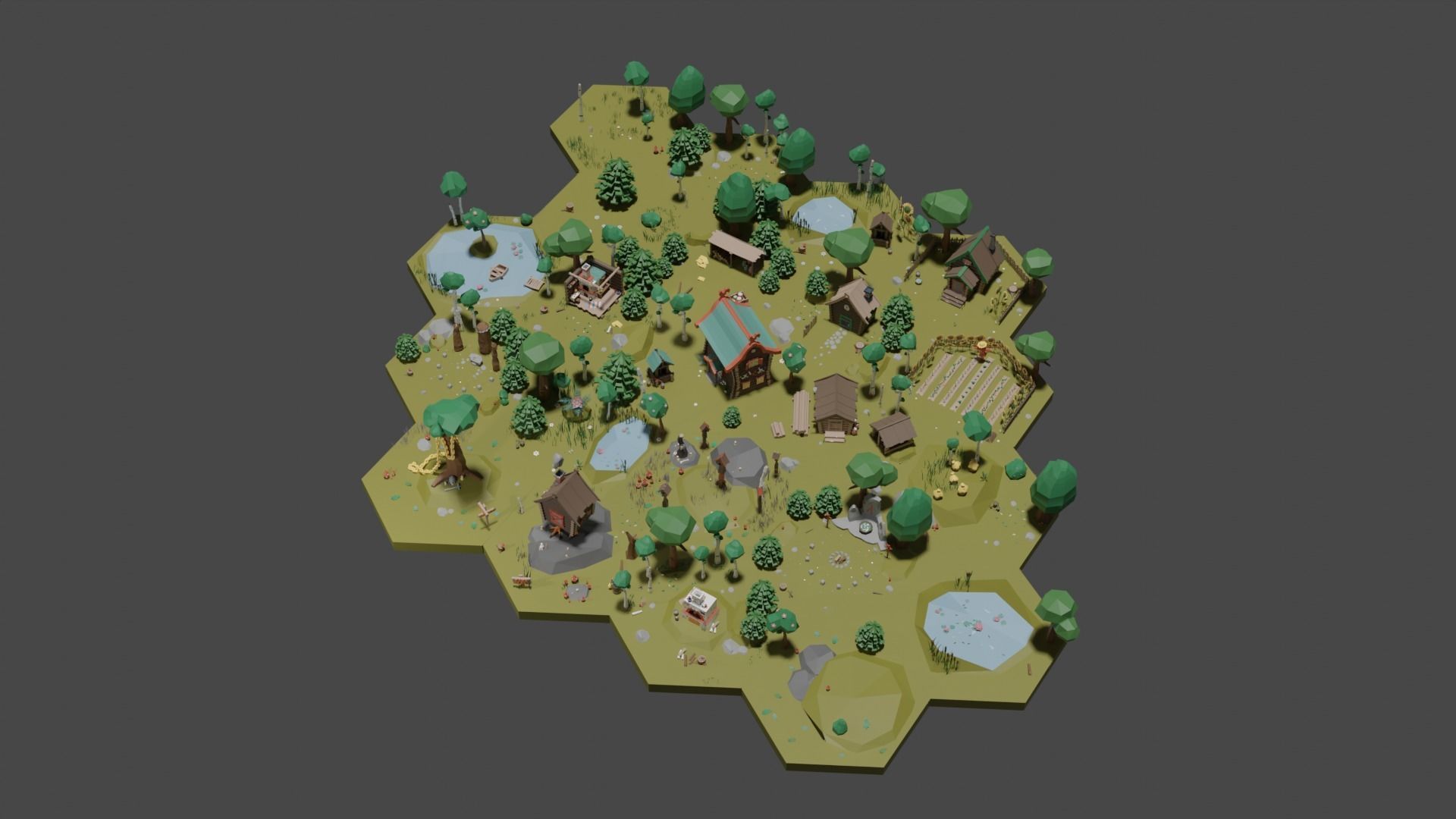 Low Poly Tiles Slavic Style Set Low-poly 3D model_3