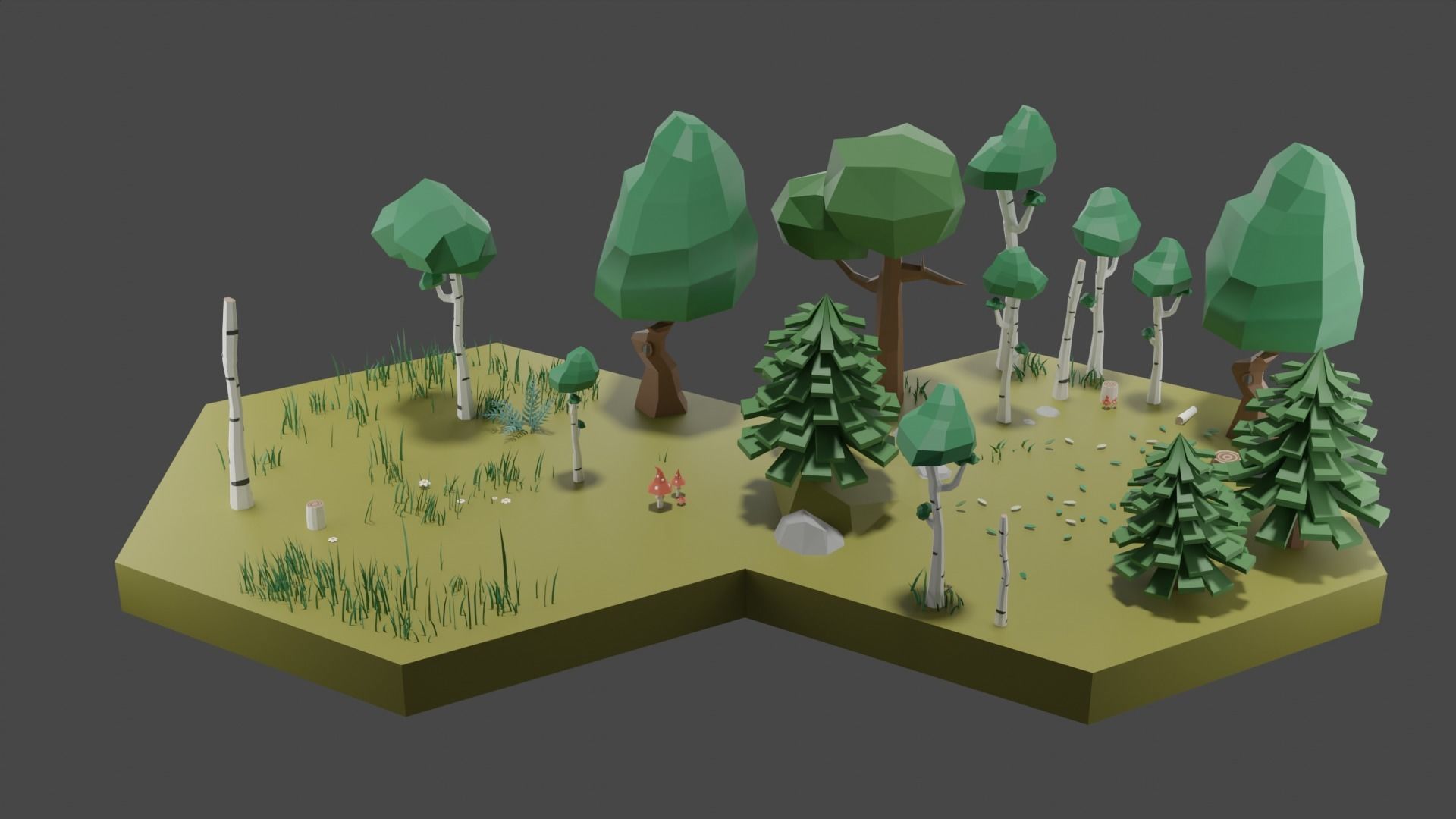 Low Poly Tiles Slavic Style Set Low-poly 3D model_20