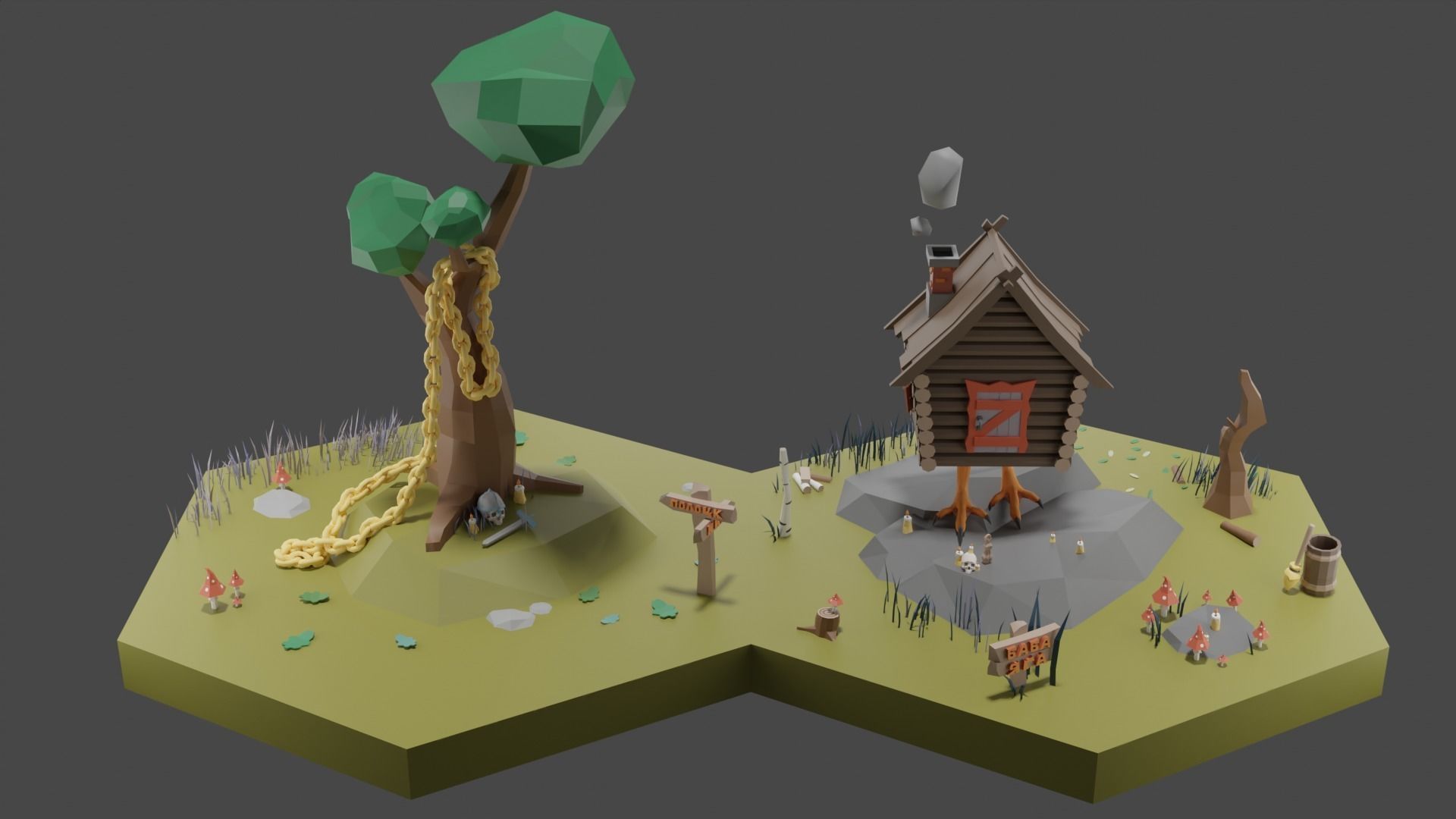 Low Poly Tiles Slavic Style Set Low-poly 3D model_11