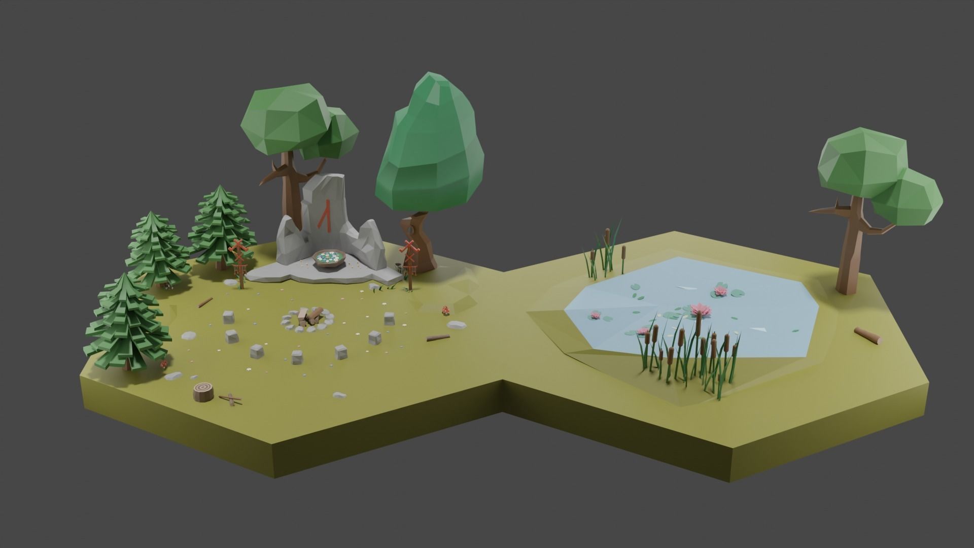 Low Poly Tiles Slavic Style Set Low-poly 3D model_13