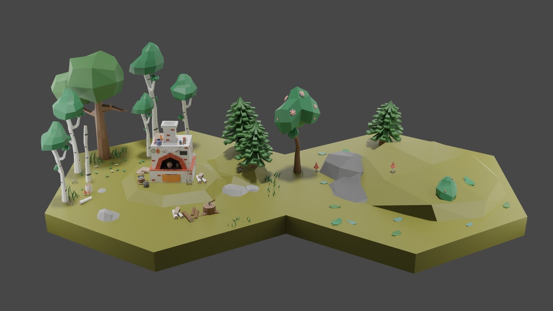 Low Poly Tiles Slavic Style Set Low-poly 3D model_10