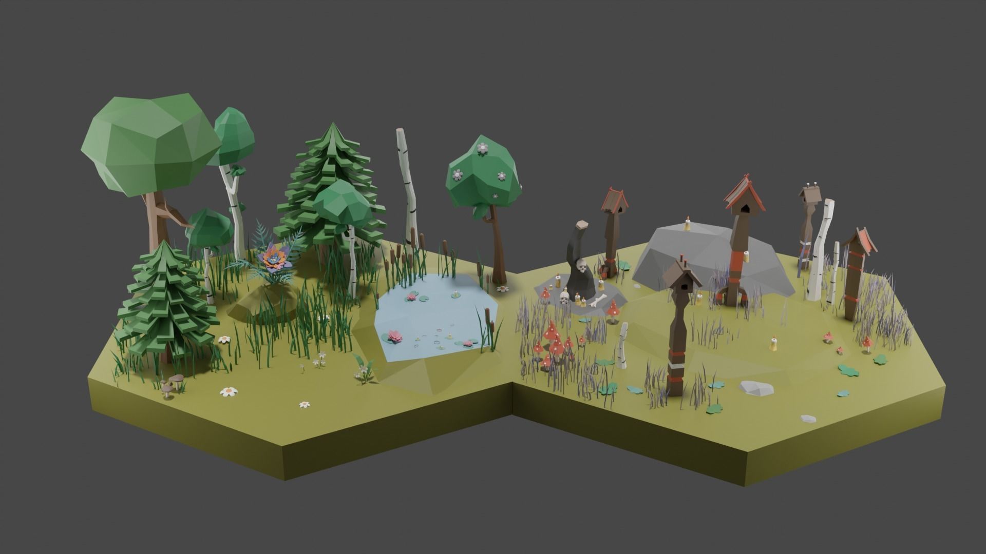 Low Poly Tiles Slavic Style Set Low-poly 3D model_12