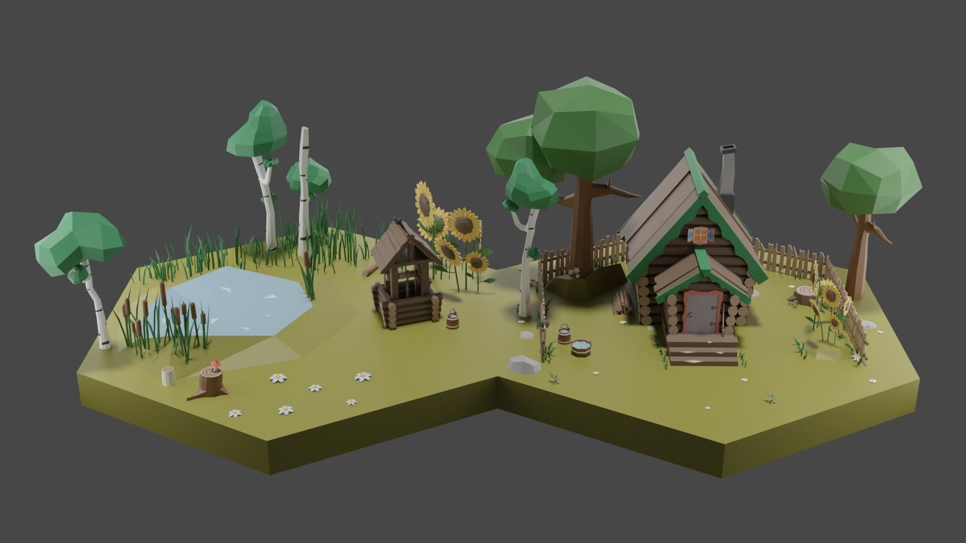 Low Poly Tiles Slavic Style Set Low-poly 3D model_19