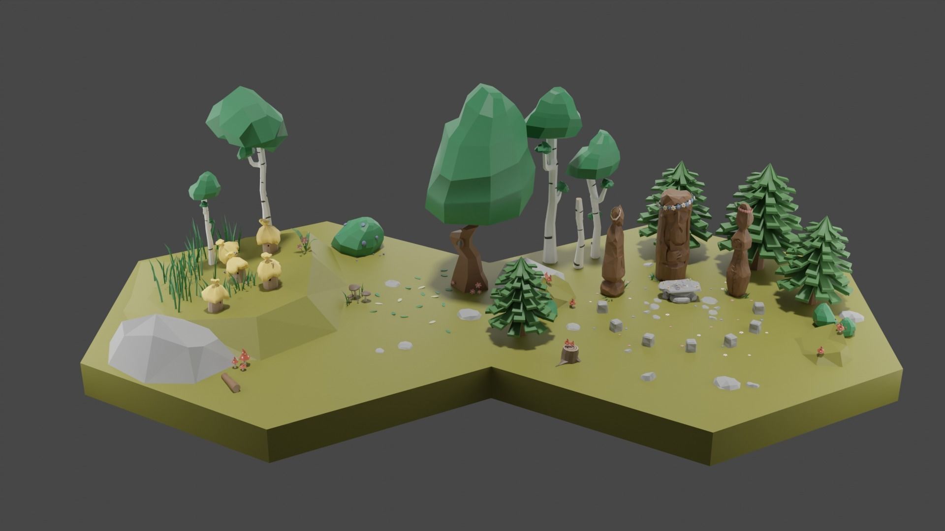Low Poly Tiles Slavic Style Set Low-poly 3D model_14