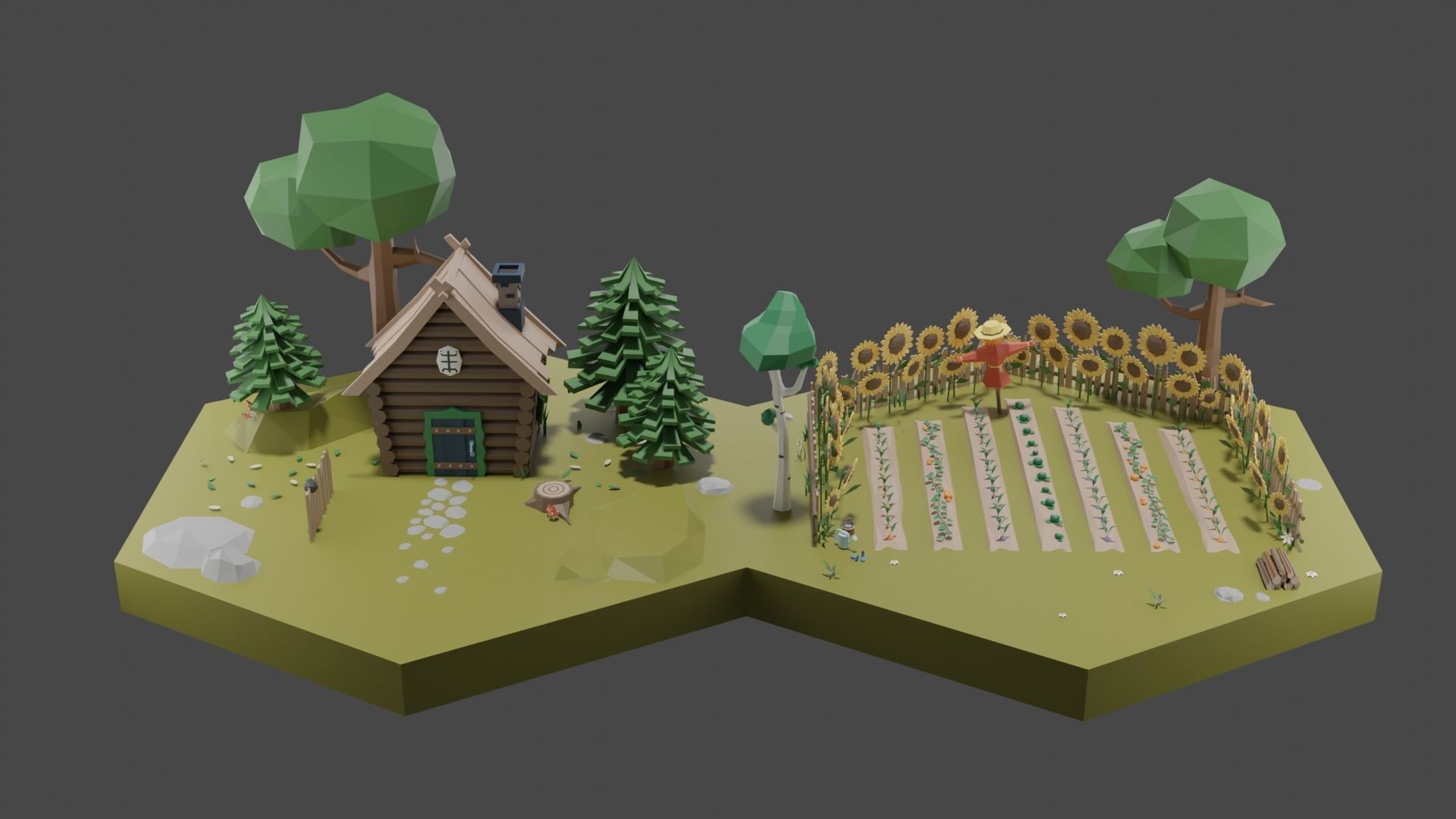 Low Poly Tiles Slavic Style Set Low-poly 3D model_17