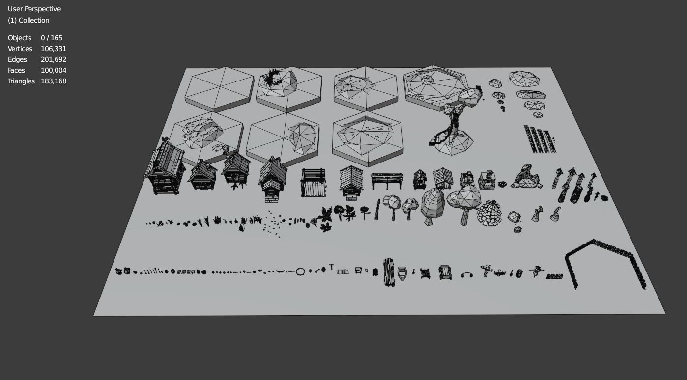 Low Poly Tiles Slavic Style Set Low-poly 3D model_24