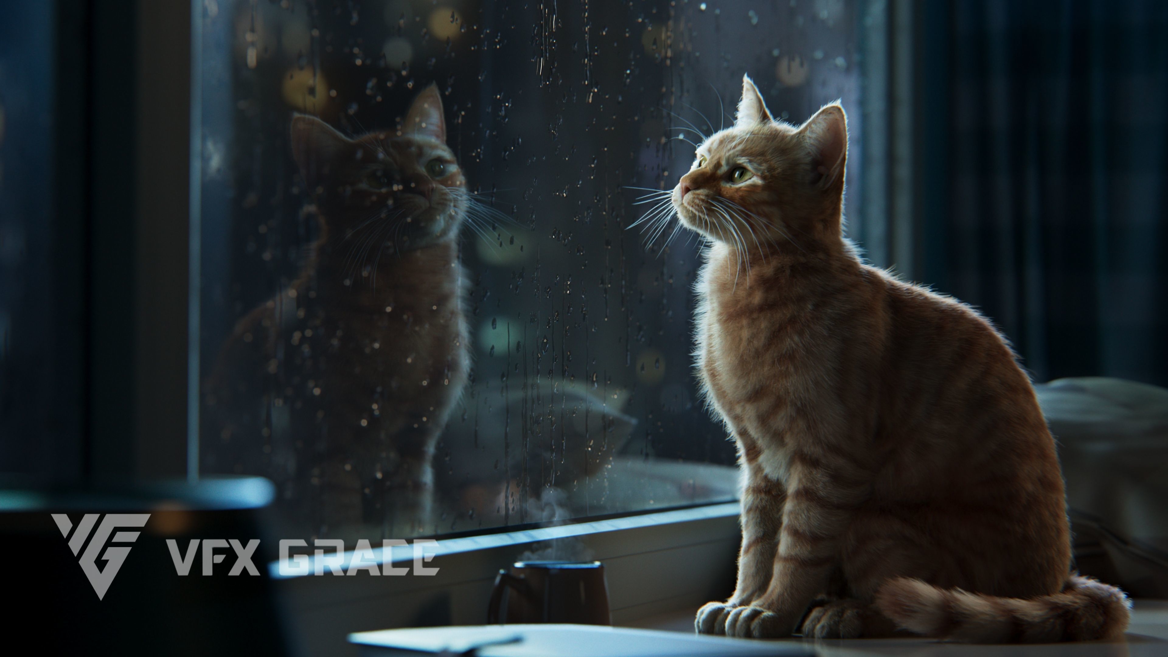 Orange Cat Animated VFX Grace 3D model_5