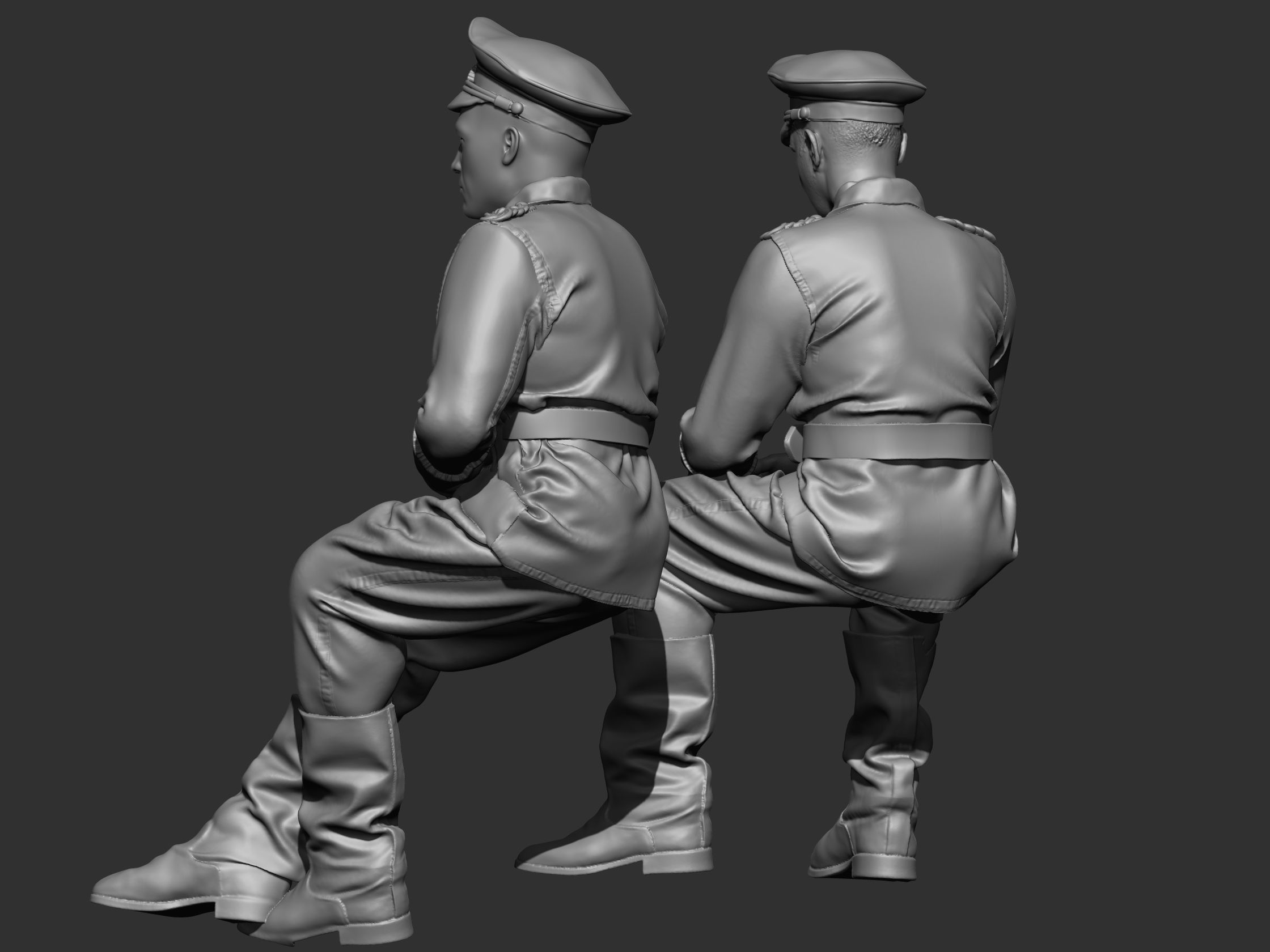 German Officer ww2 3D print model_14