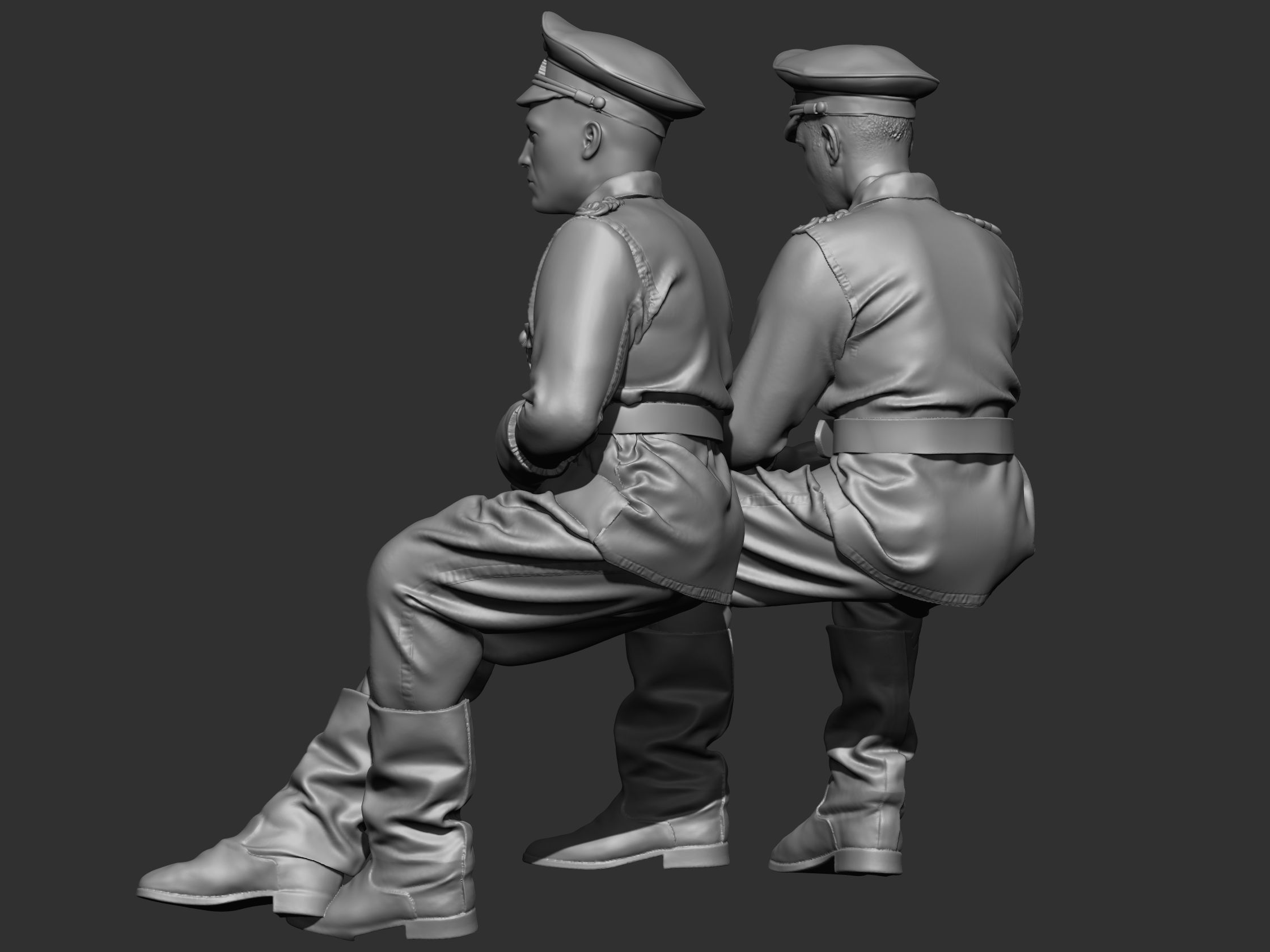 German Officer ww2 3D print model_15