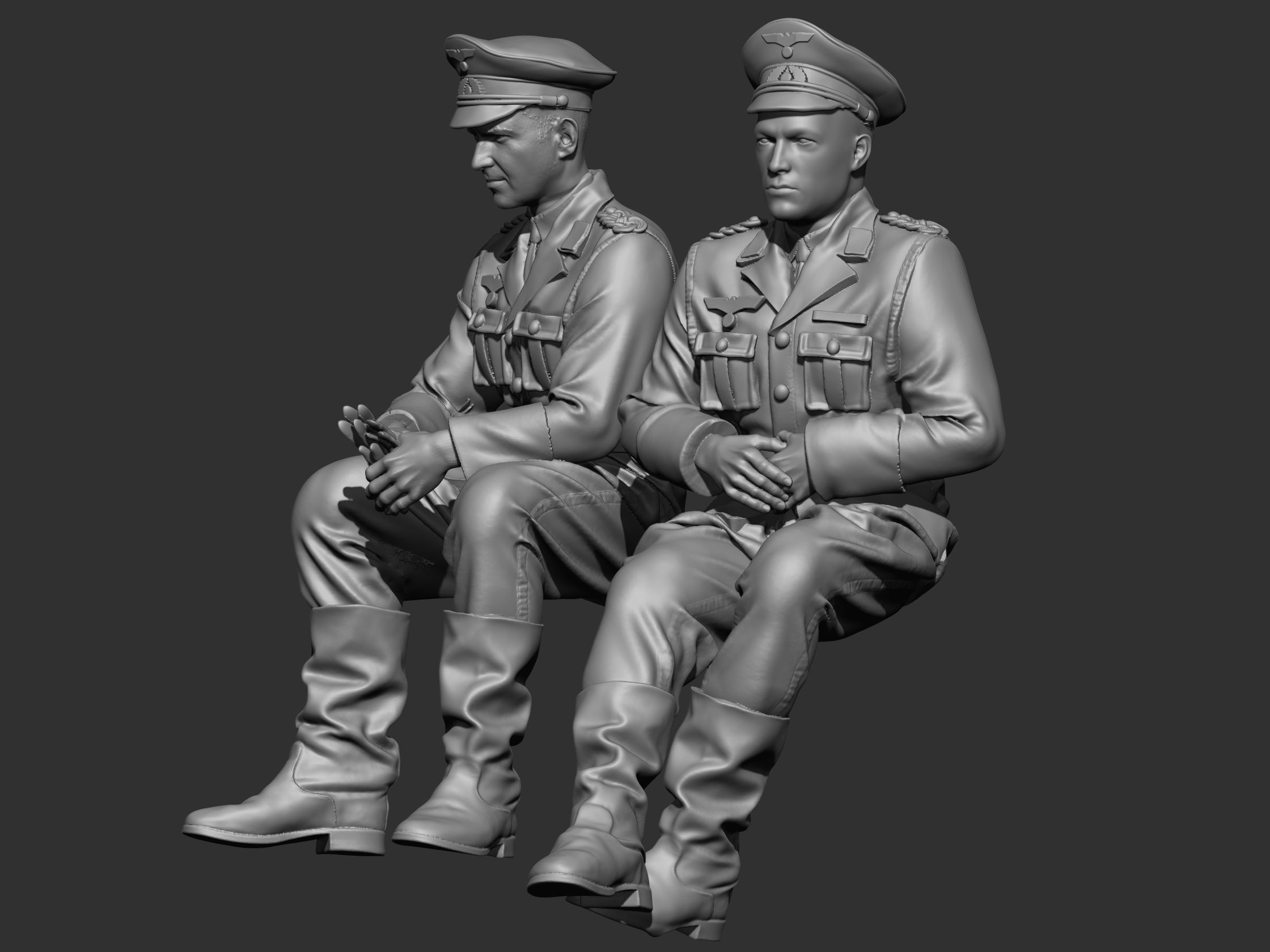 German Officer ww2 3D print model_30
