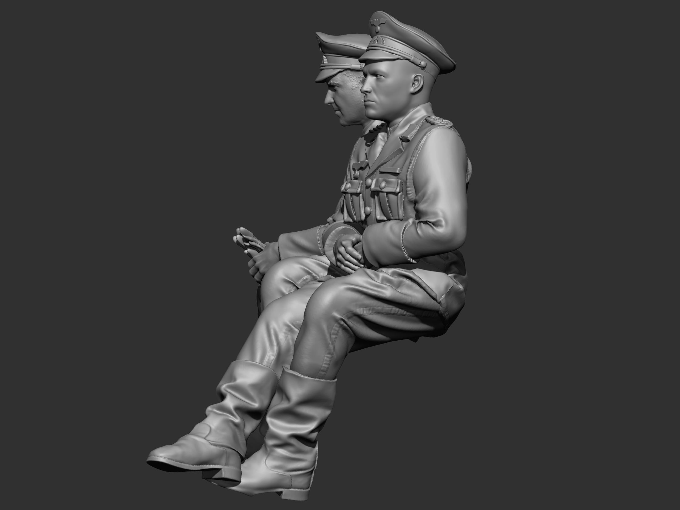 German Officer ww2 3D print model_4