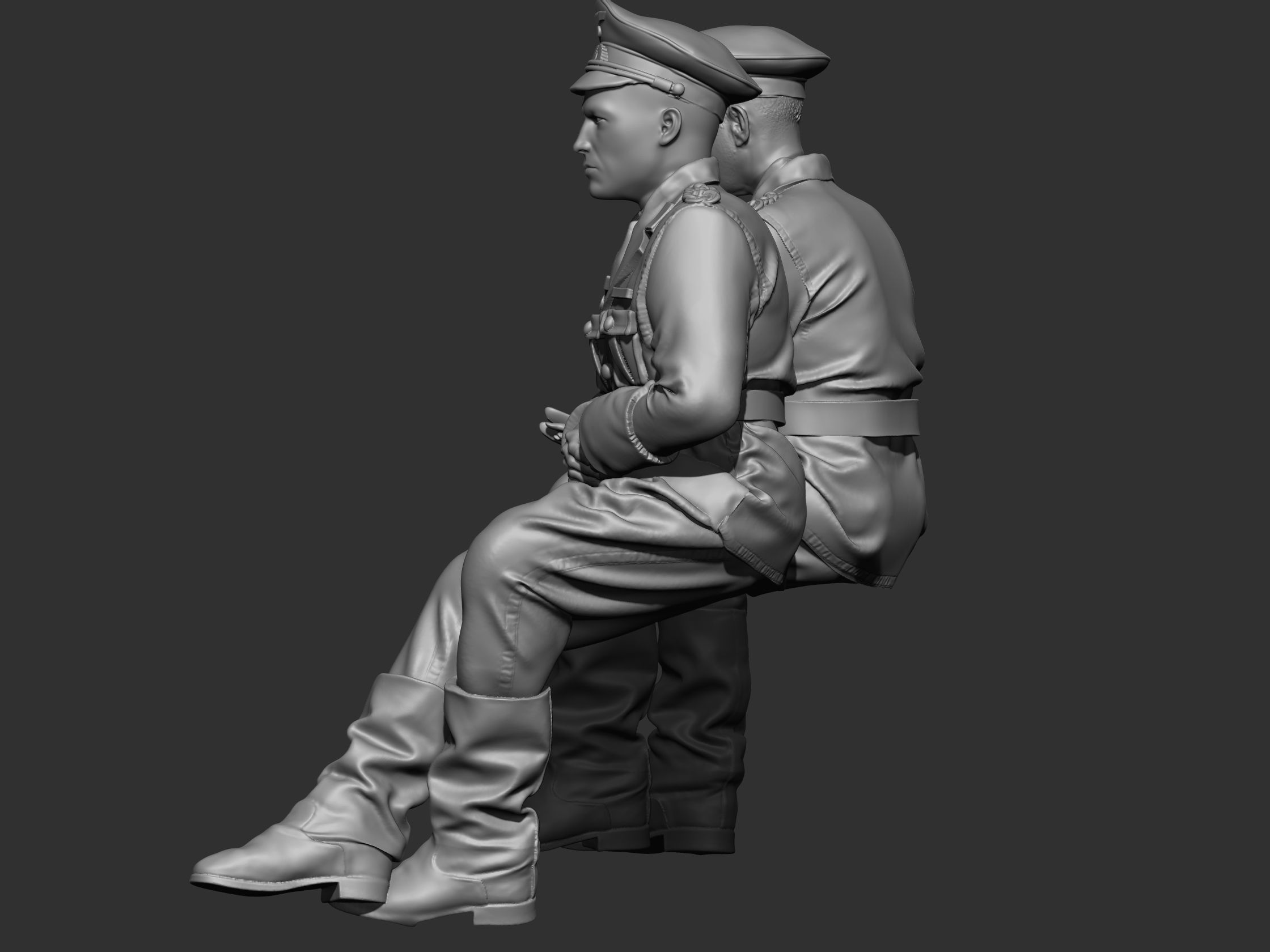 German Officer ww2 3D print model_17