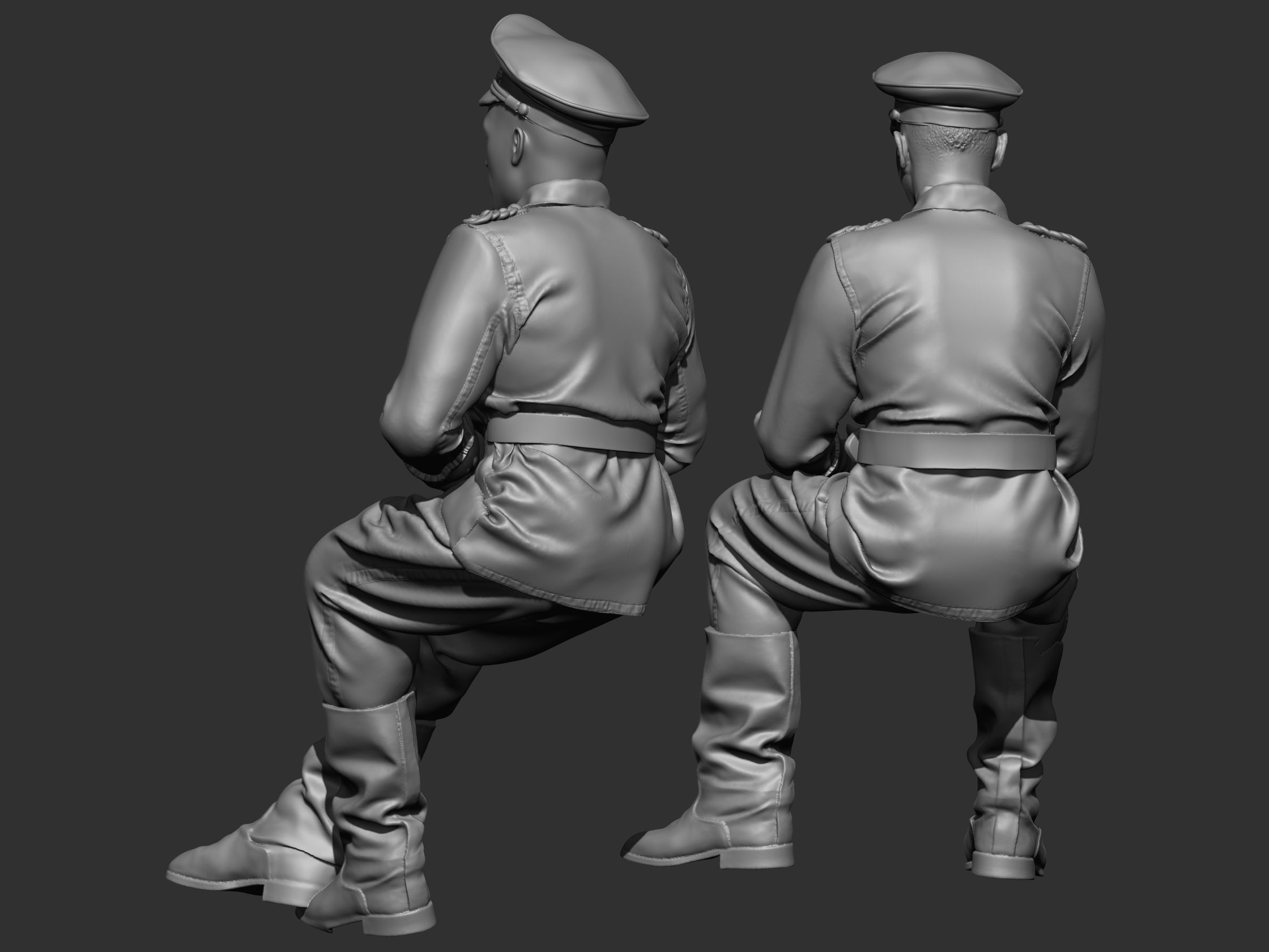 German Officer ww2 3D print model_8