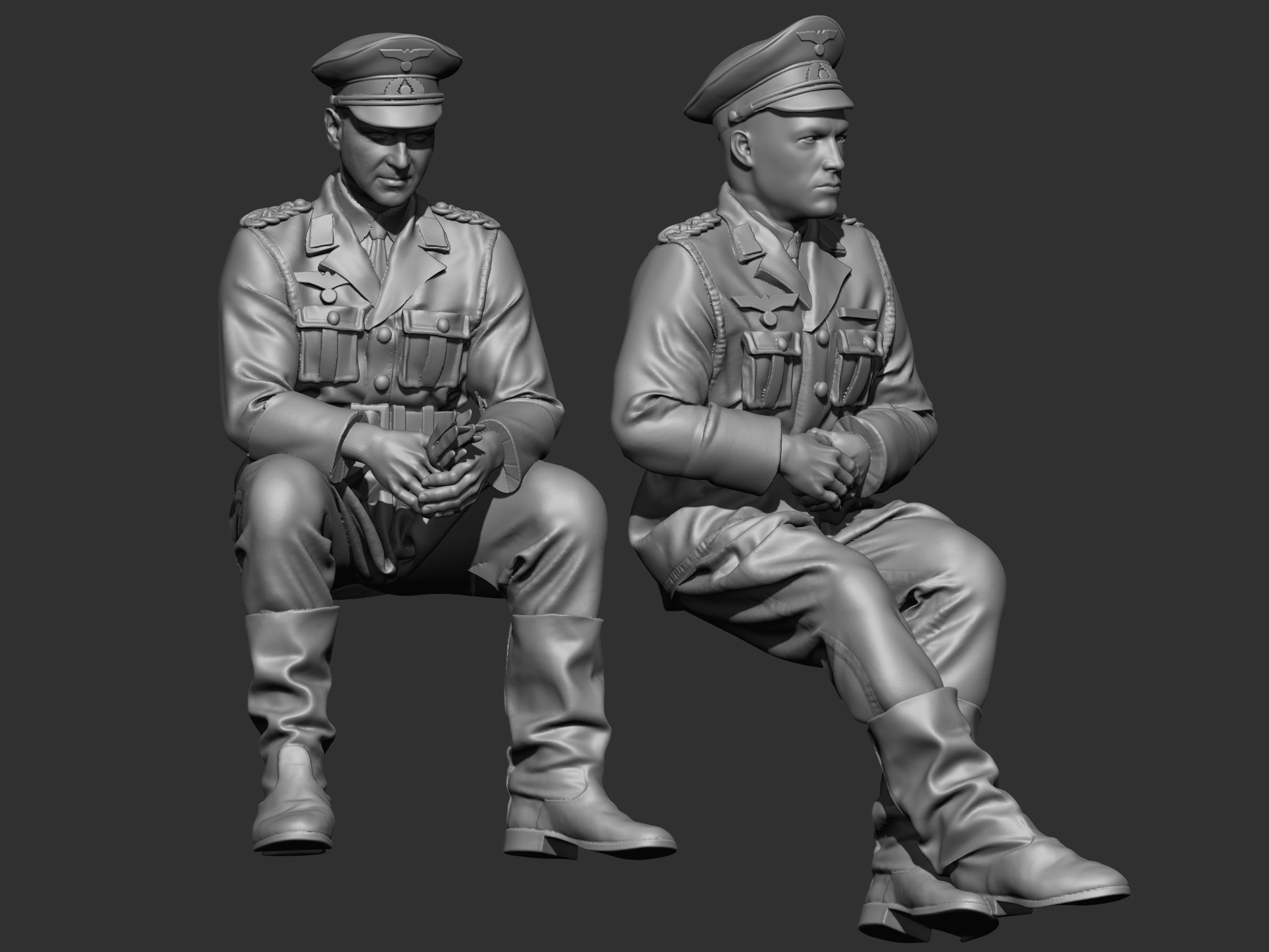 German Officer ww2 3D print model_21
