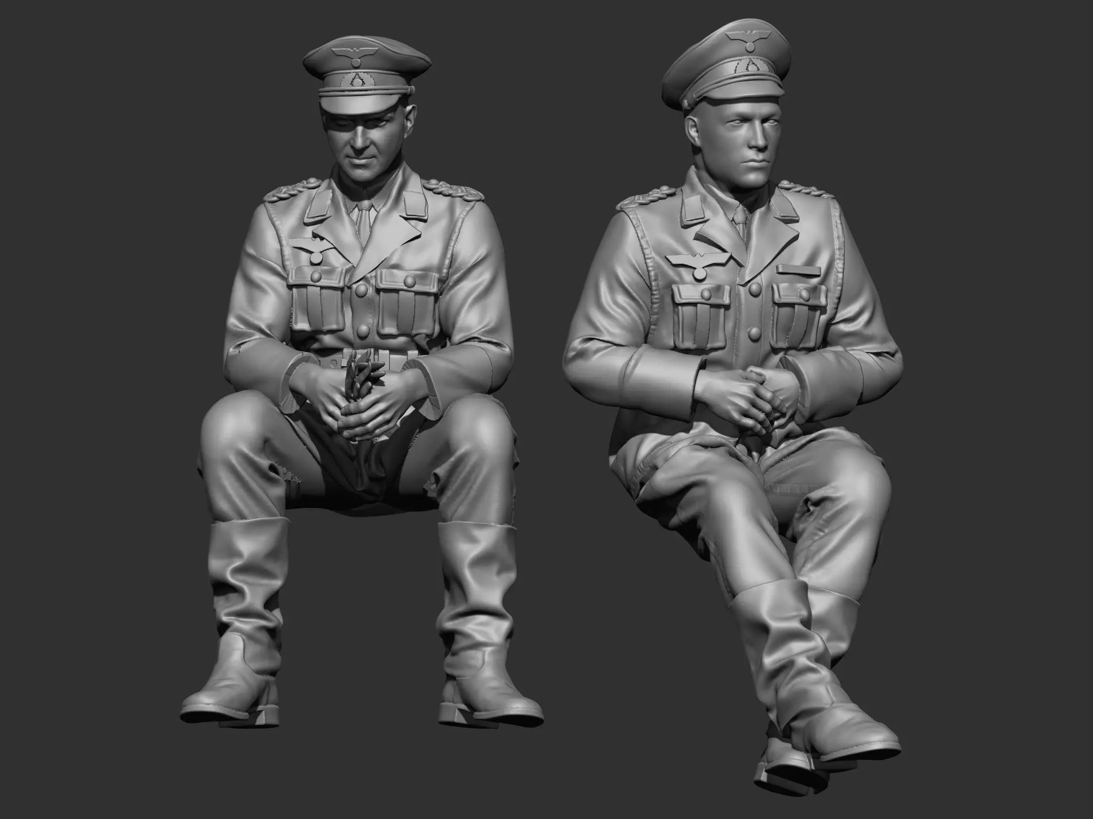German Officer ww2 3D print model_0