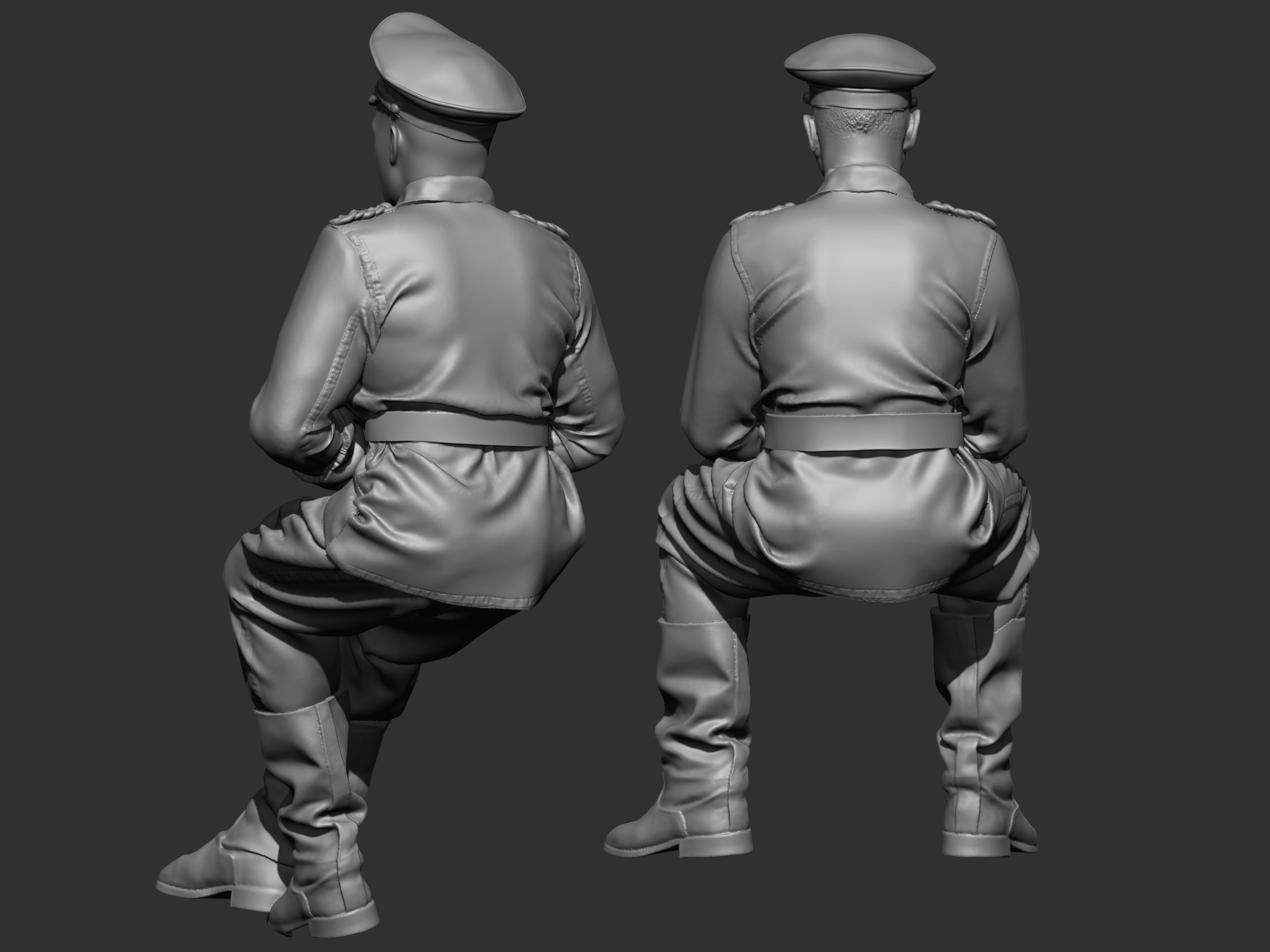 German Officer ww2 3D print model_13