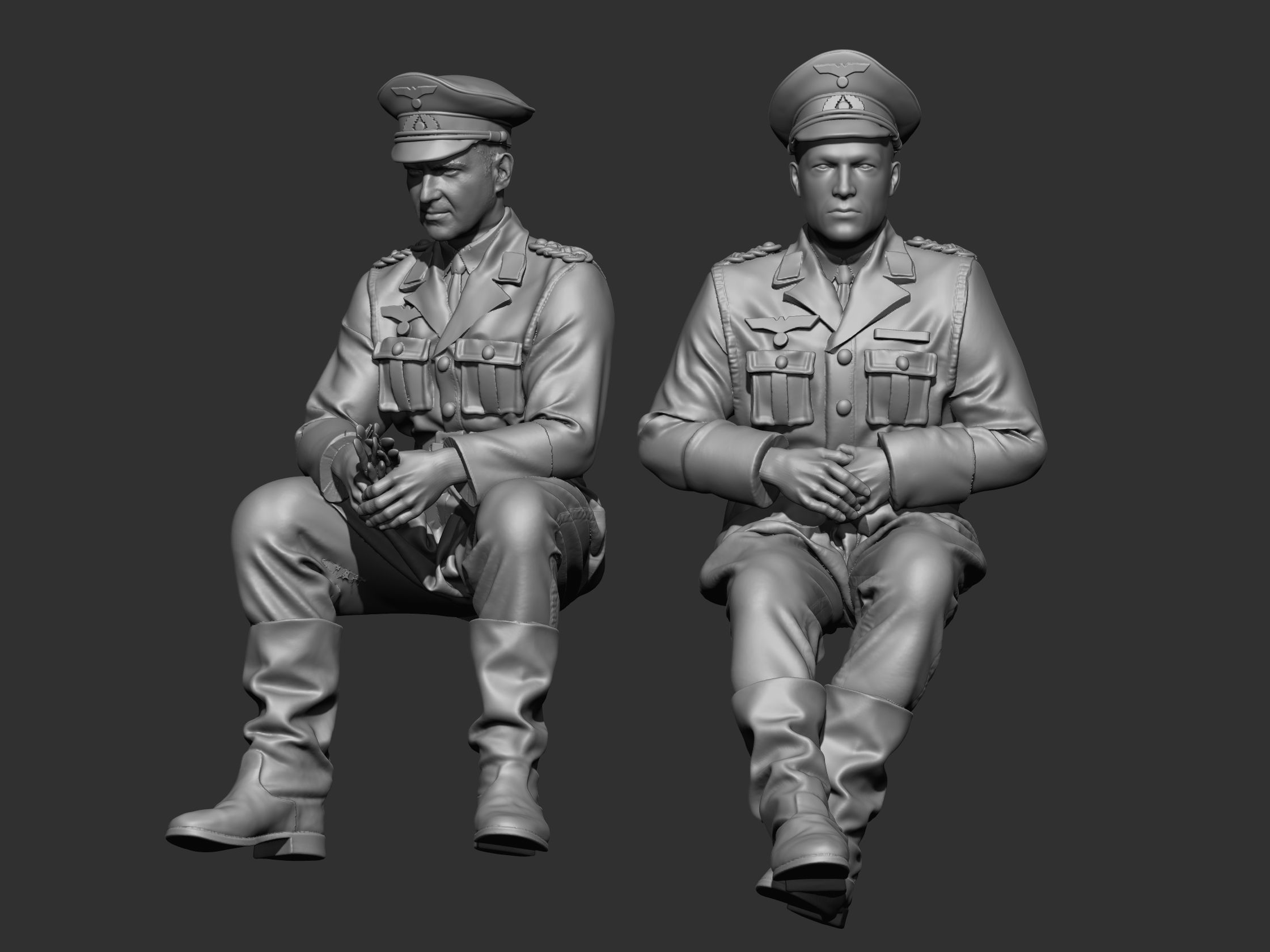 German Officer ww2 3D print model_26
