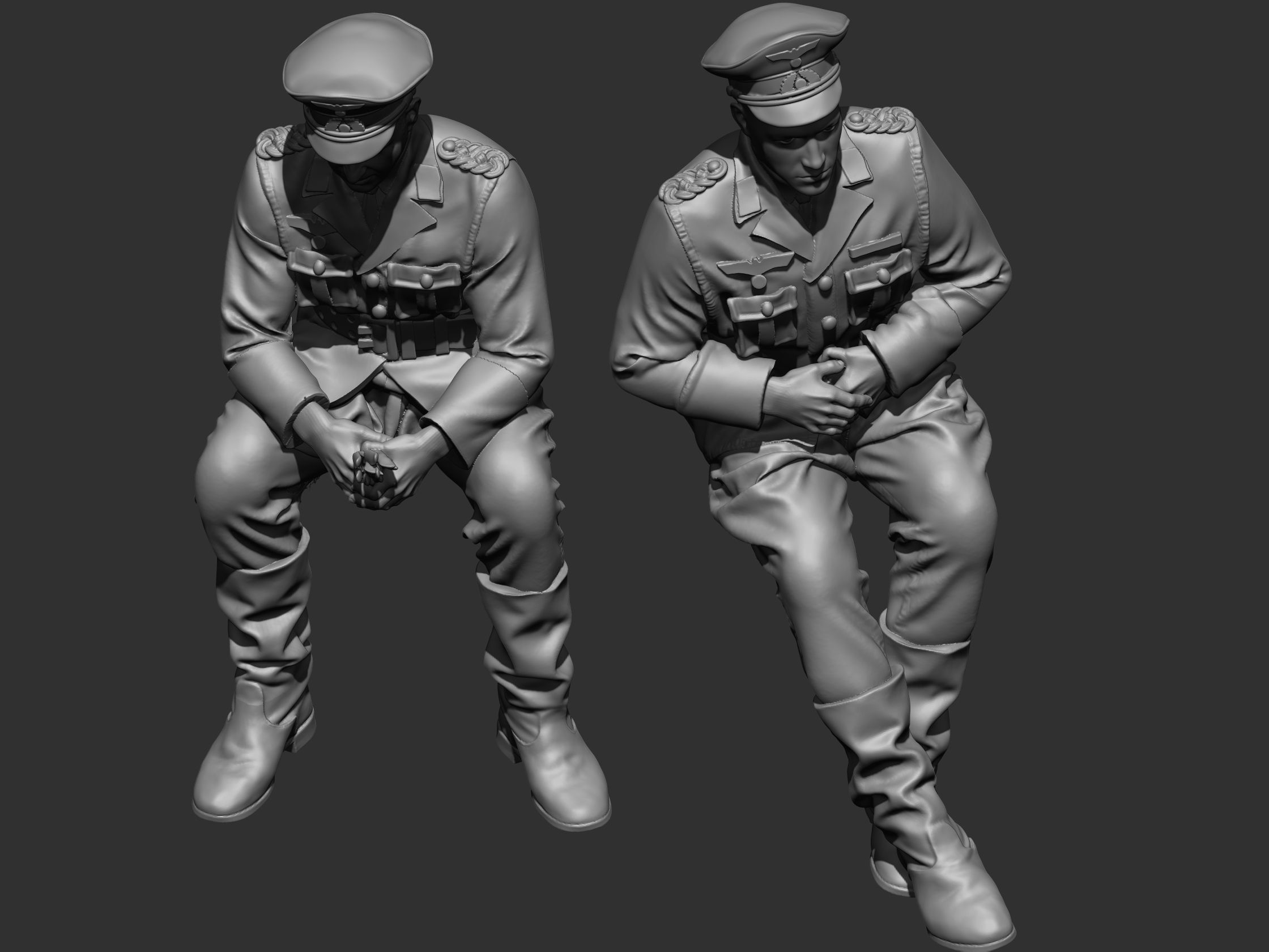 German Officer ww2 3D print model_23