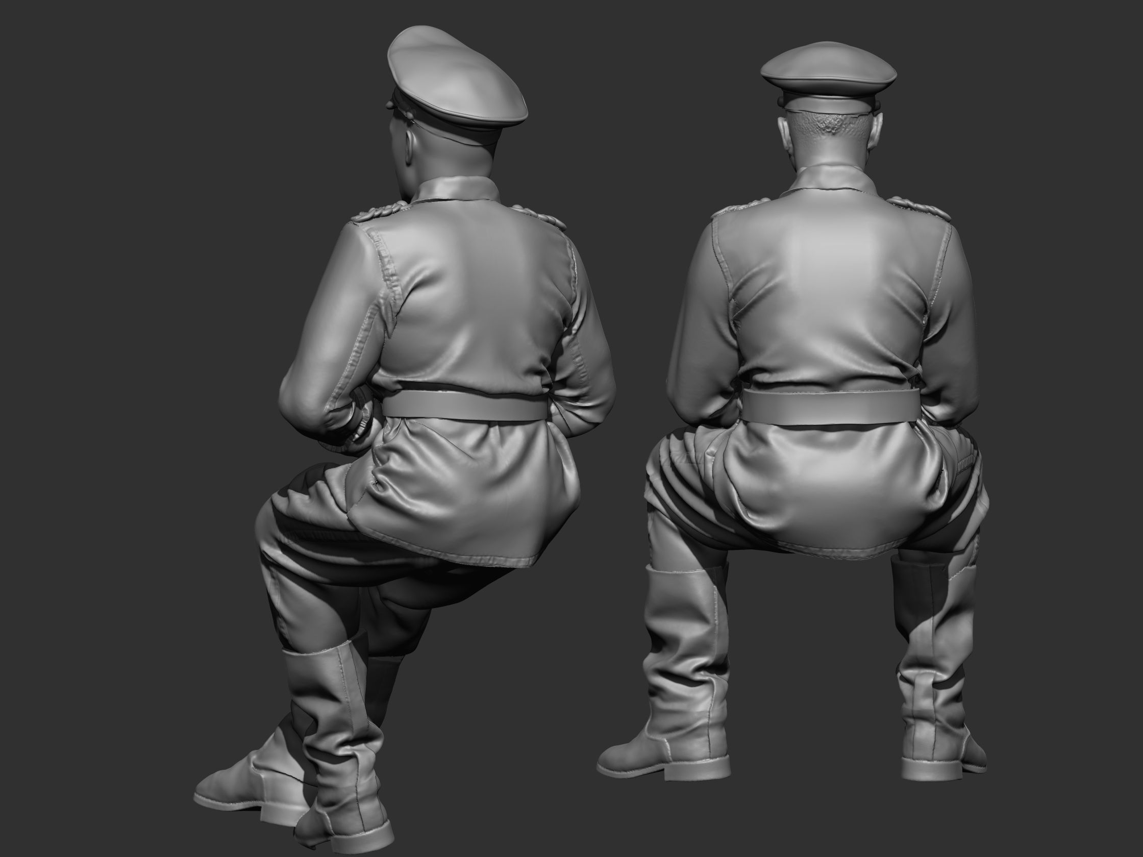 German Officer ww2 3D print model_9