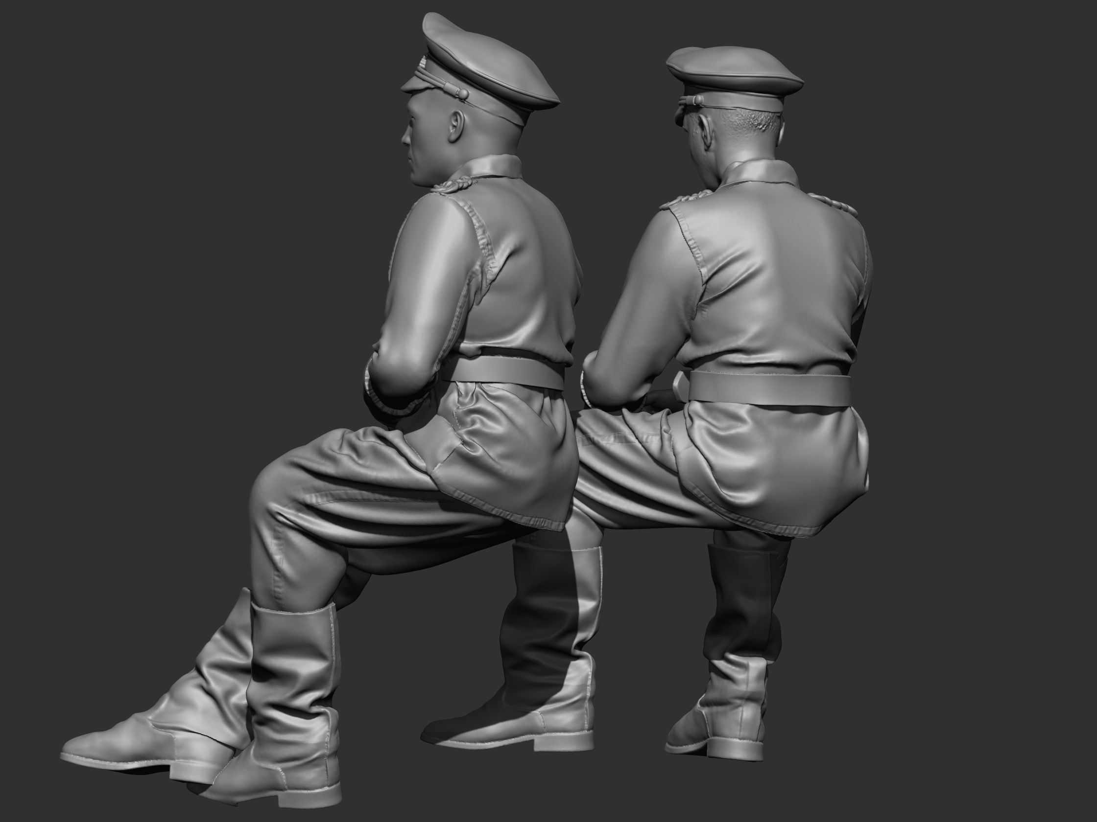 German Officer ww2 3D print model_7