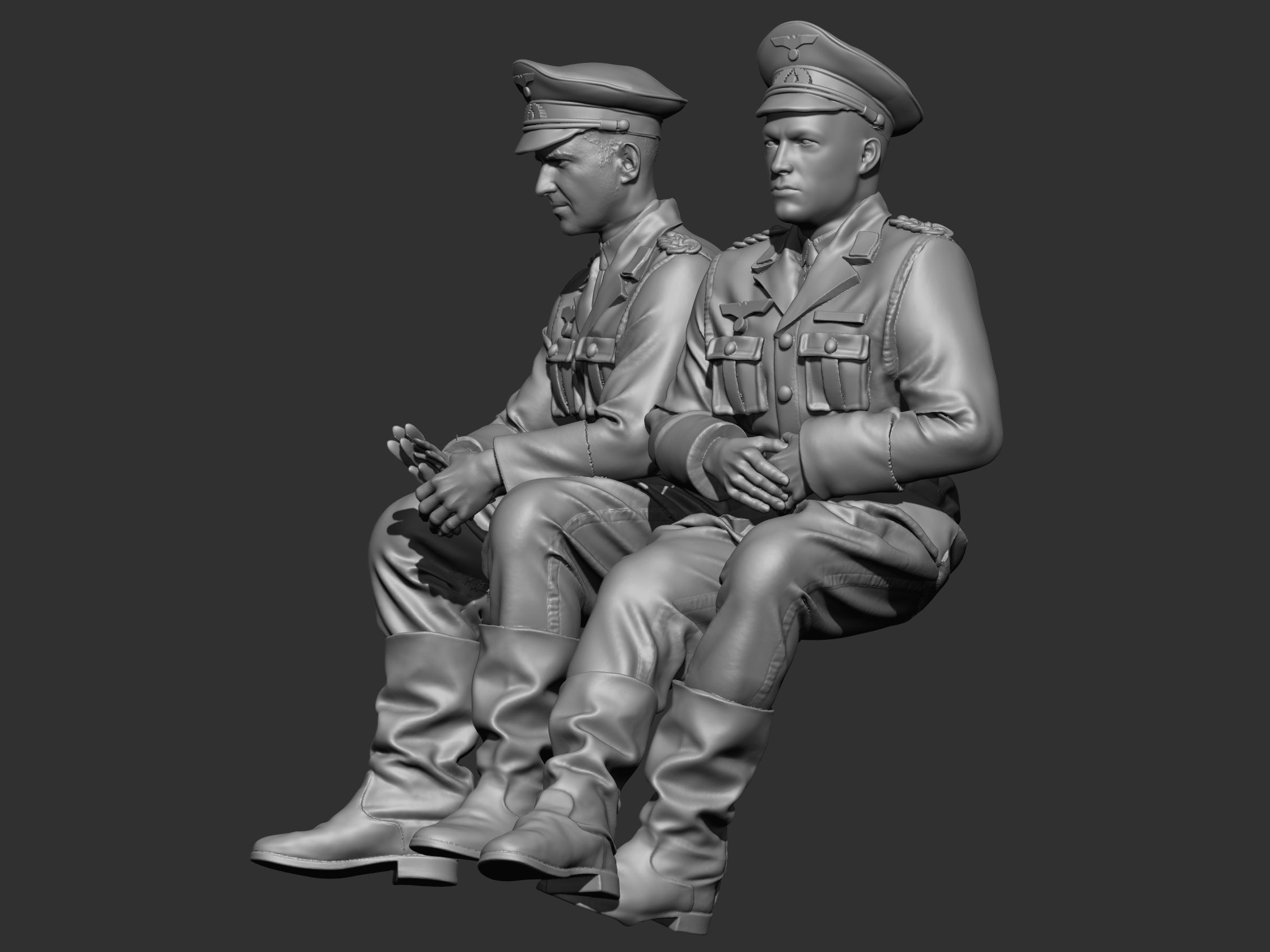 German Officer ww2 3D print model_2