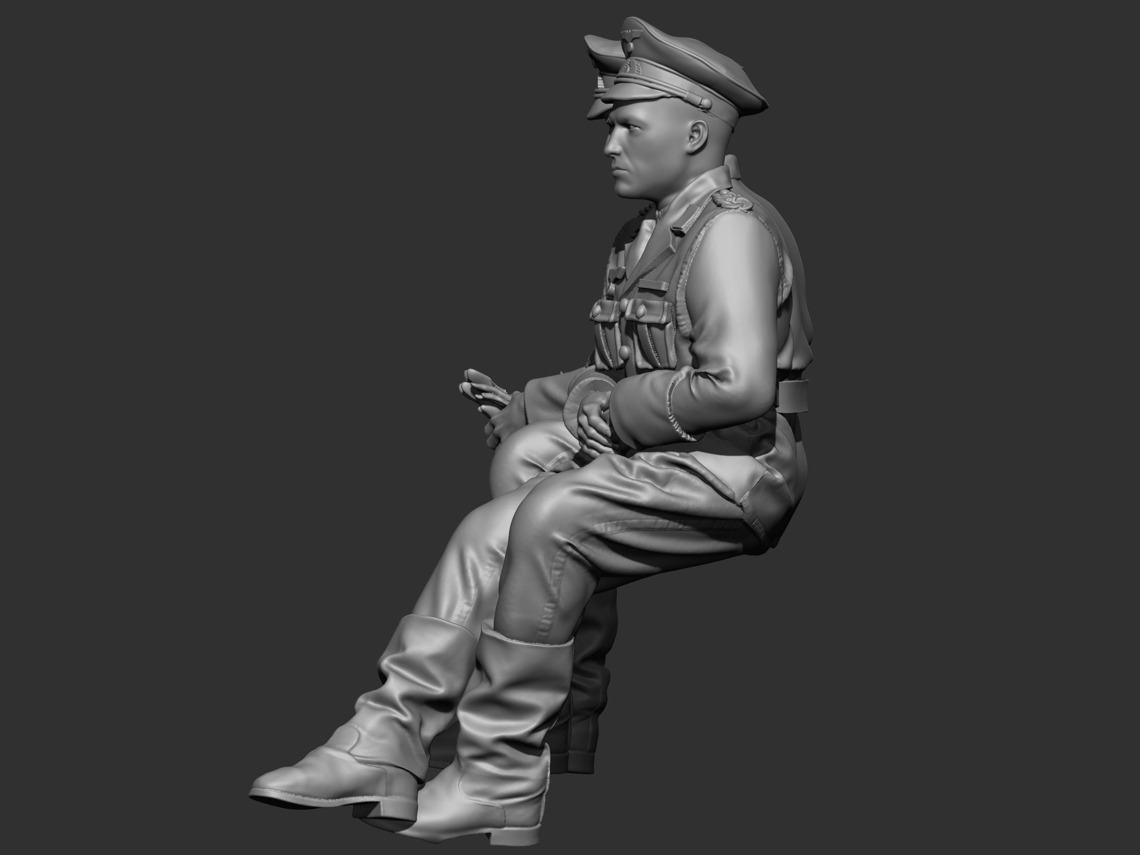 German Officer ww2 3D print model_5