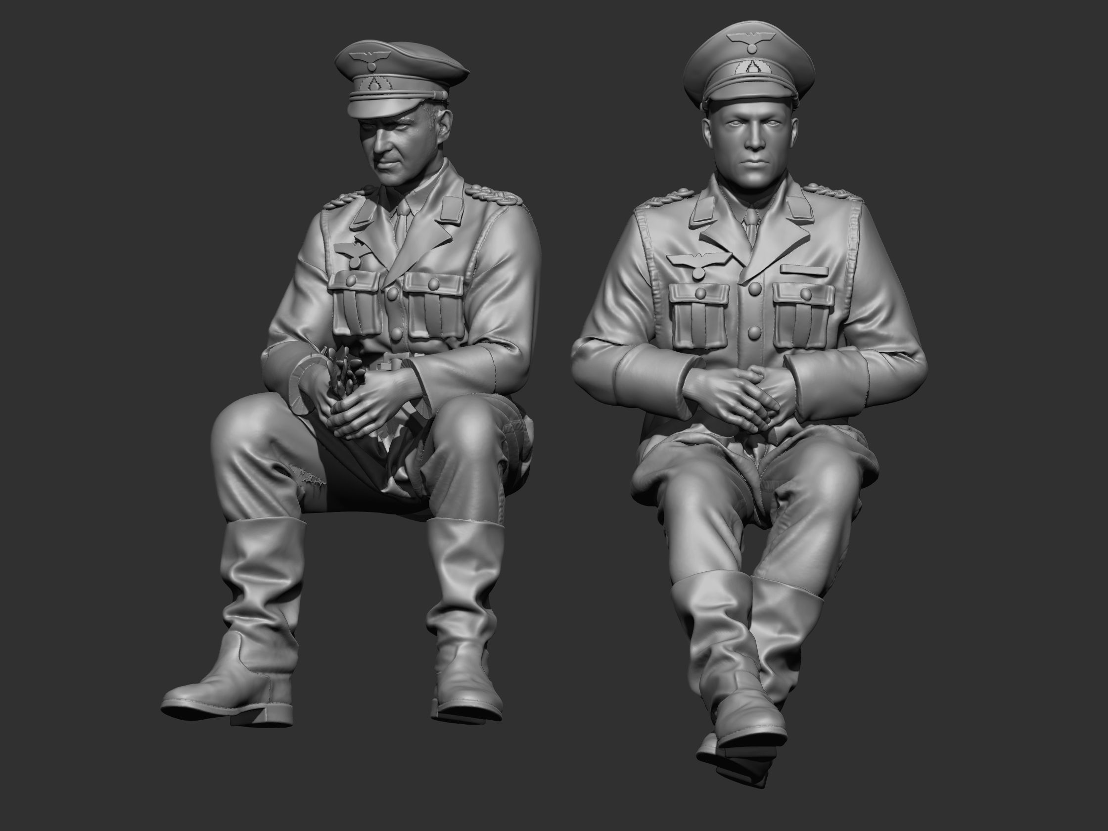 German Officer ww2 3D print model_25