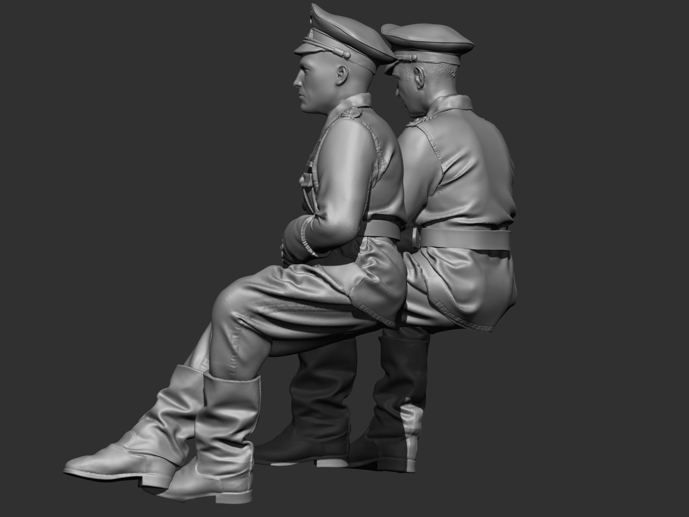 German Officer ww2 3D print model_6
