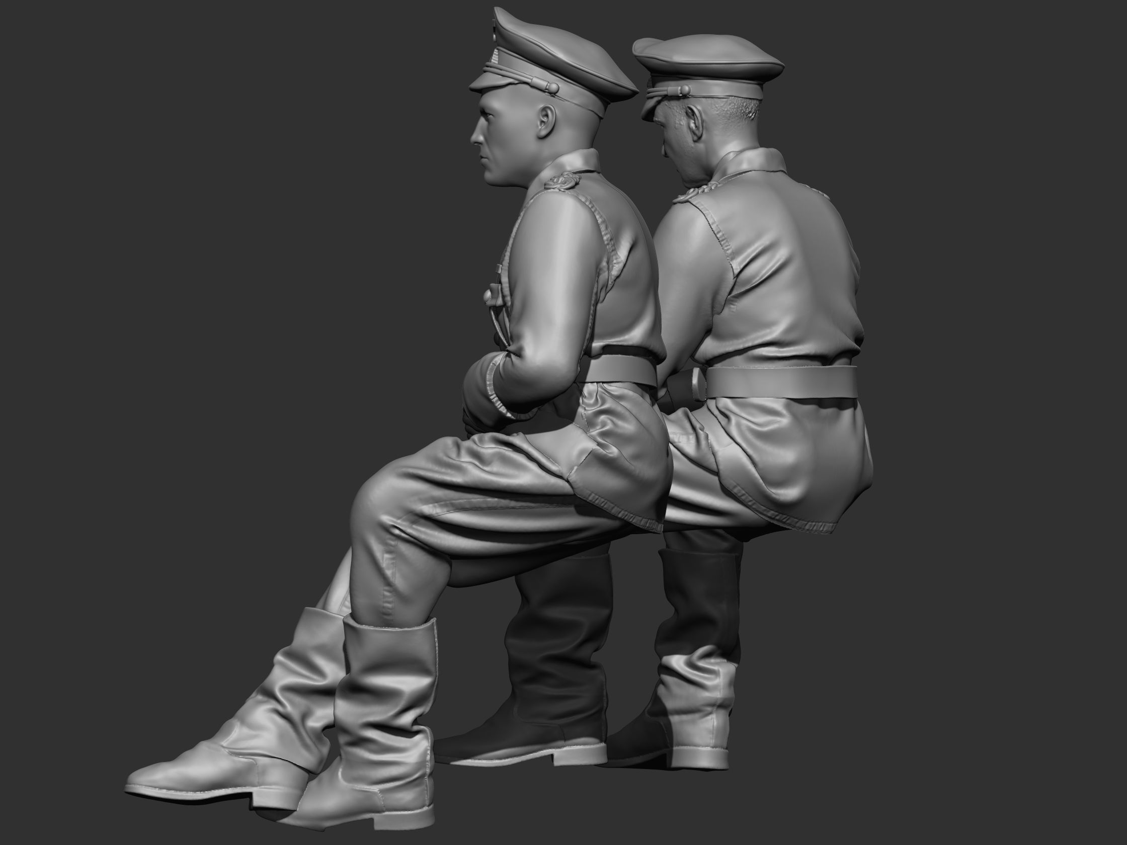 German Officer ww2 3D print model_16