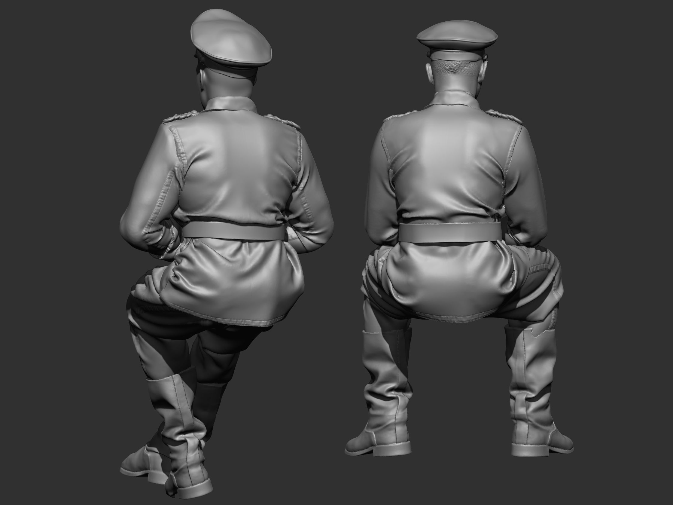 German Officer ww2 3D print model_10