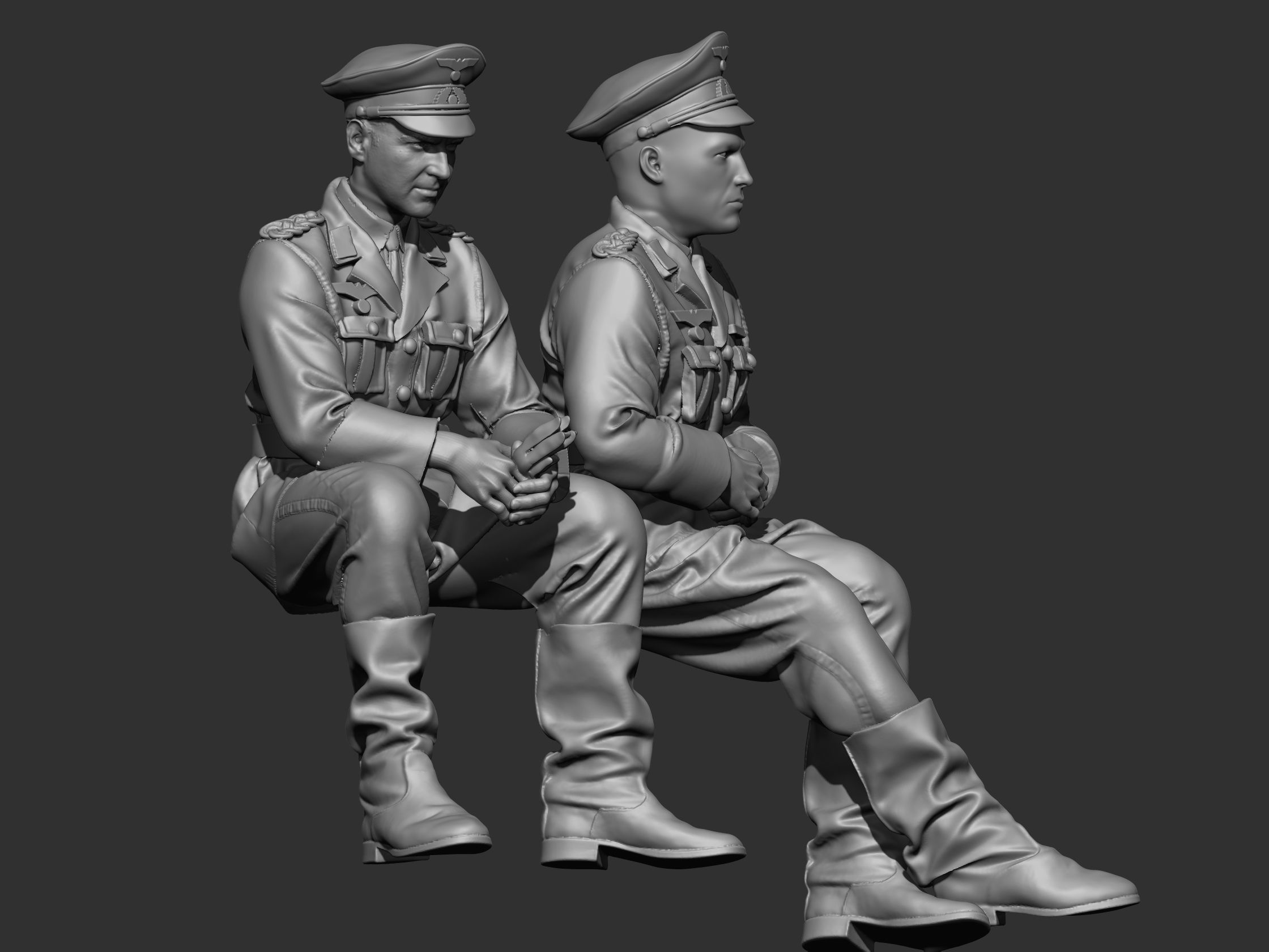 German Officer ww2 3D print model_20