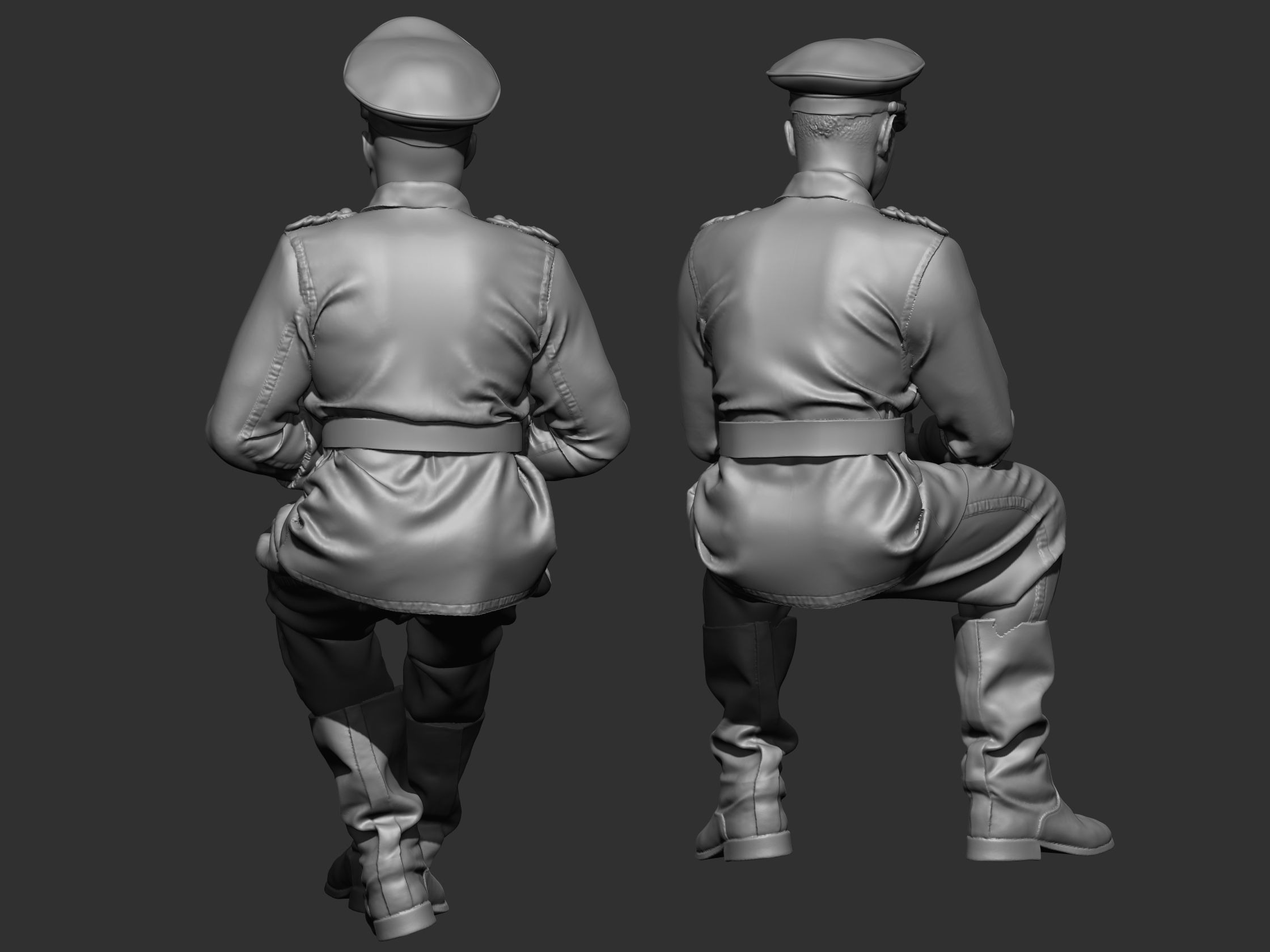 German Officer ww2 3D print model_12