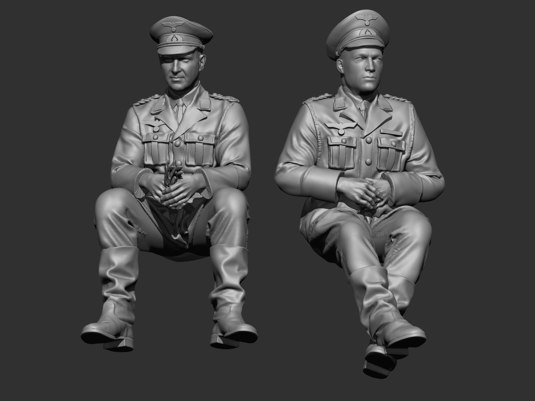 German Officer ww2 3D print model_11