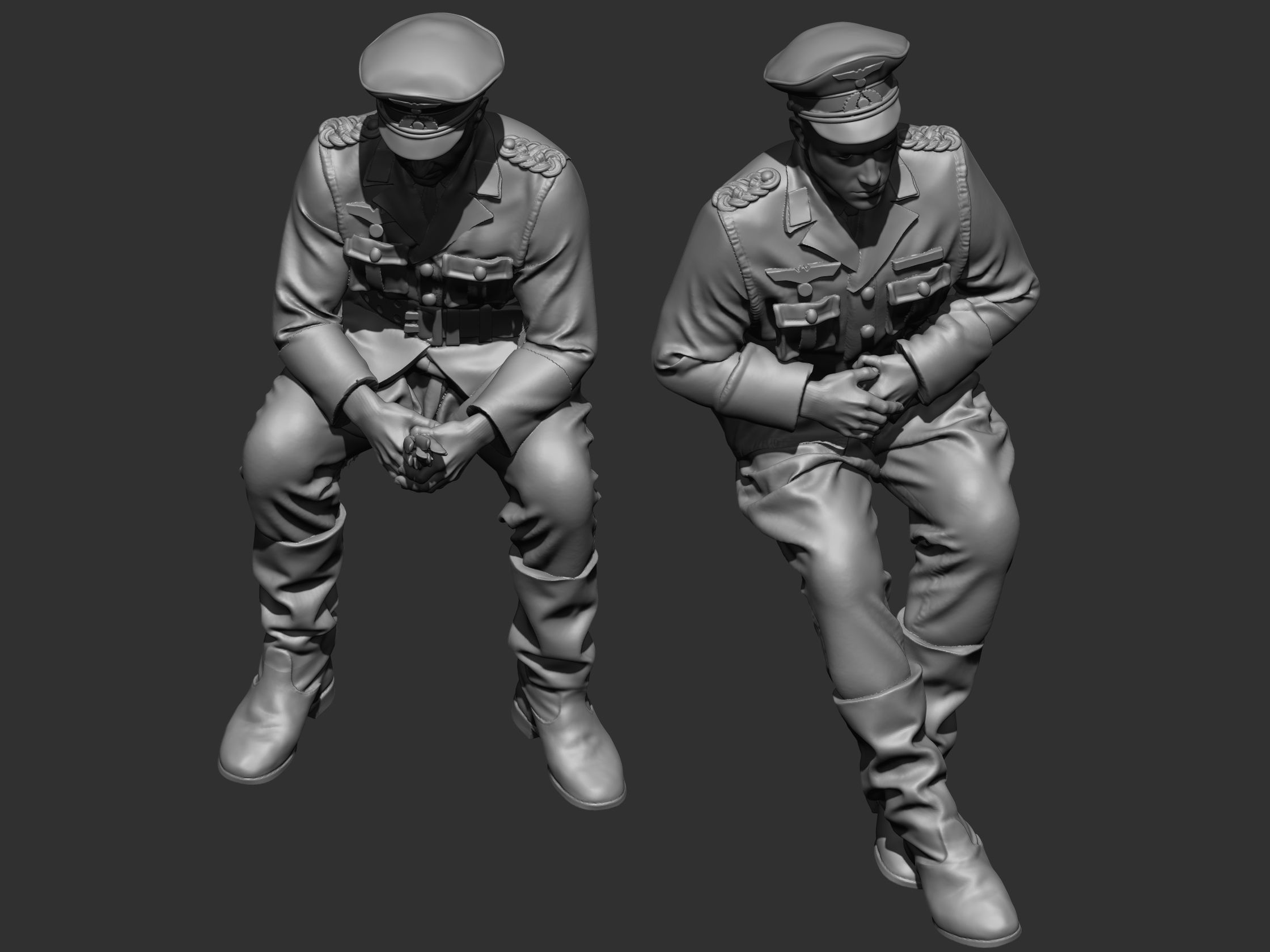 German Officer ww2 3D print model_22