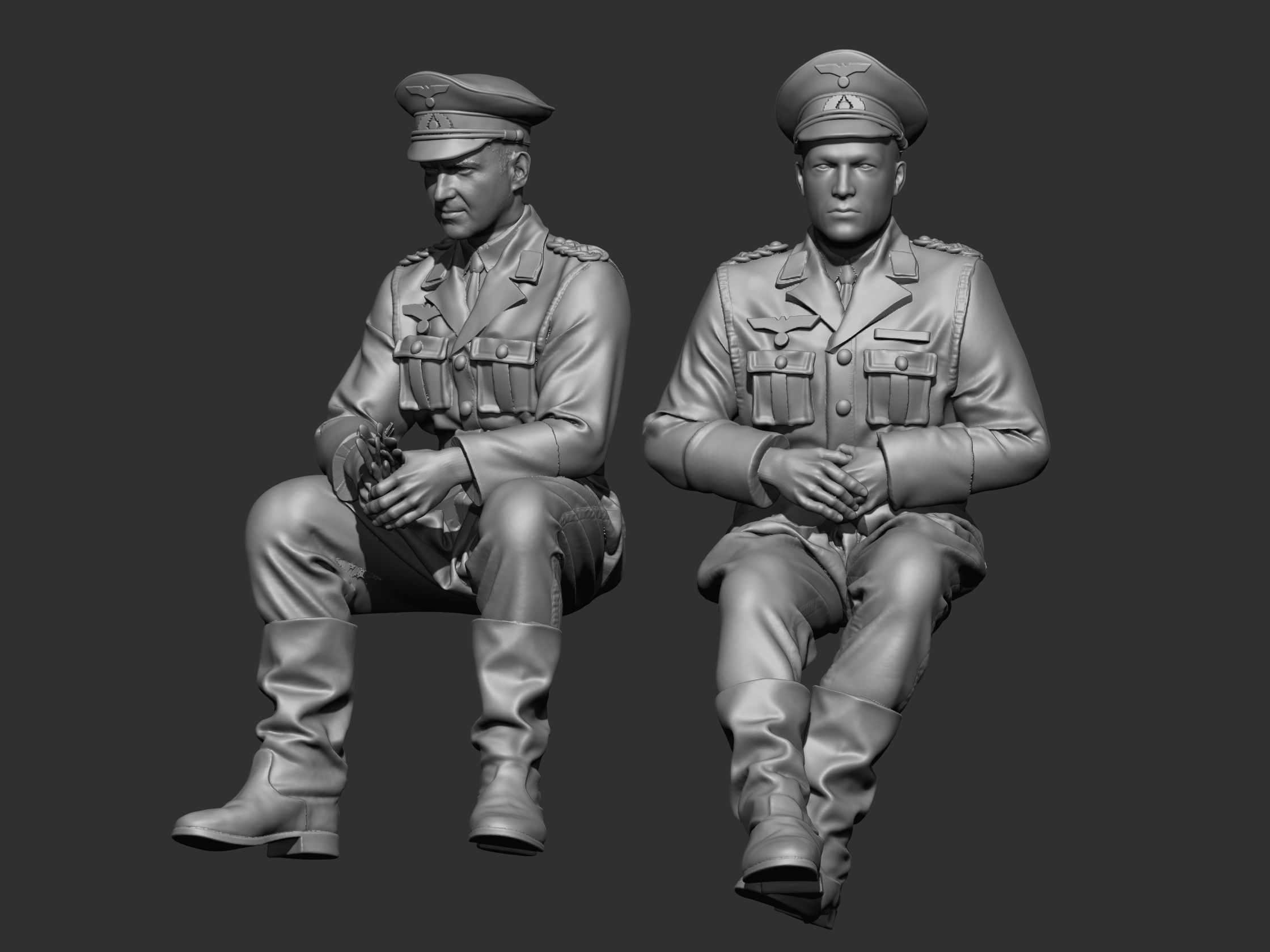 German Officer ww2 3D print model_27
