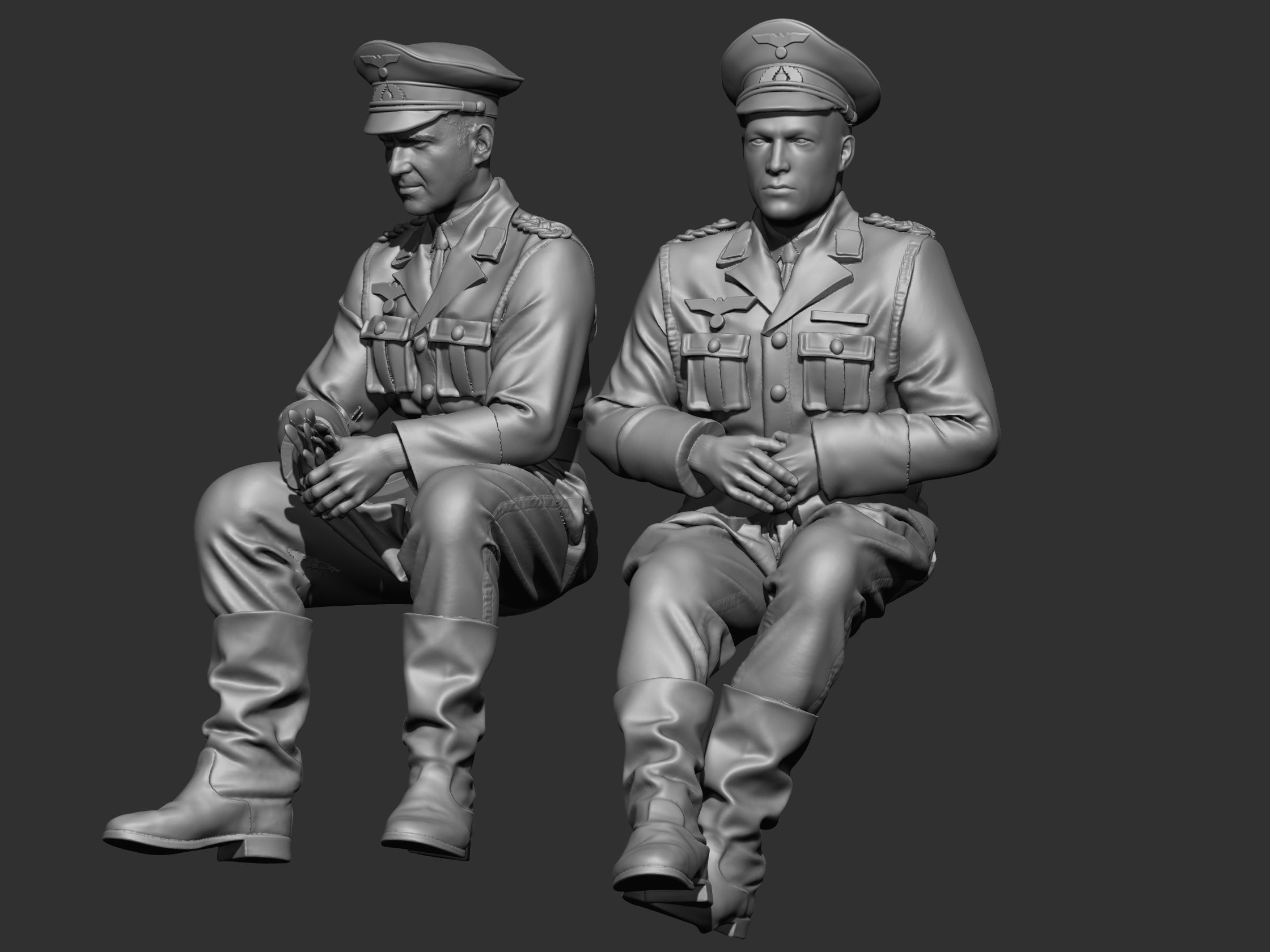 German Officer ww2 3D print model_28