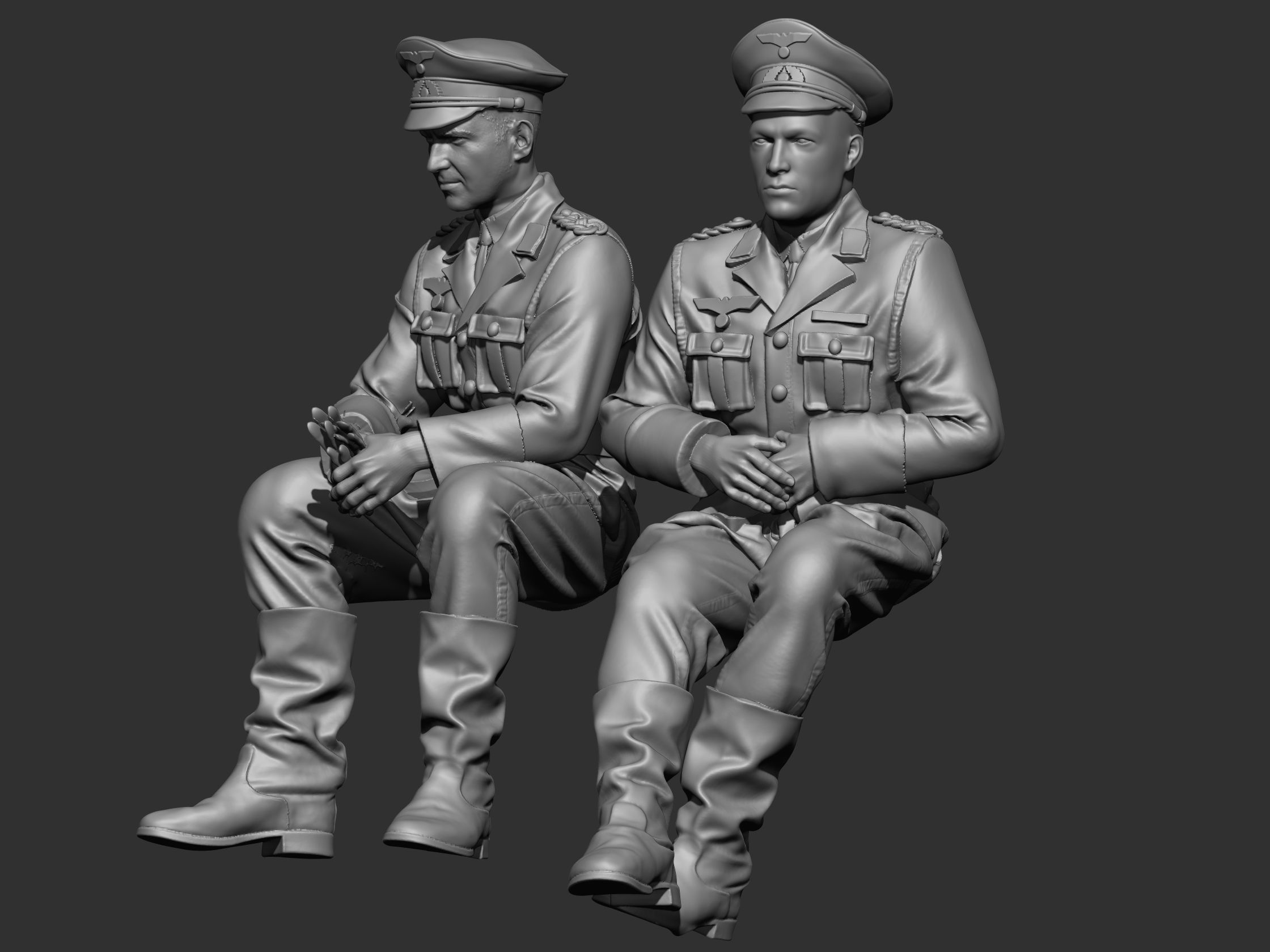 German Officer ww2 3D print model_29