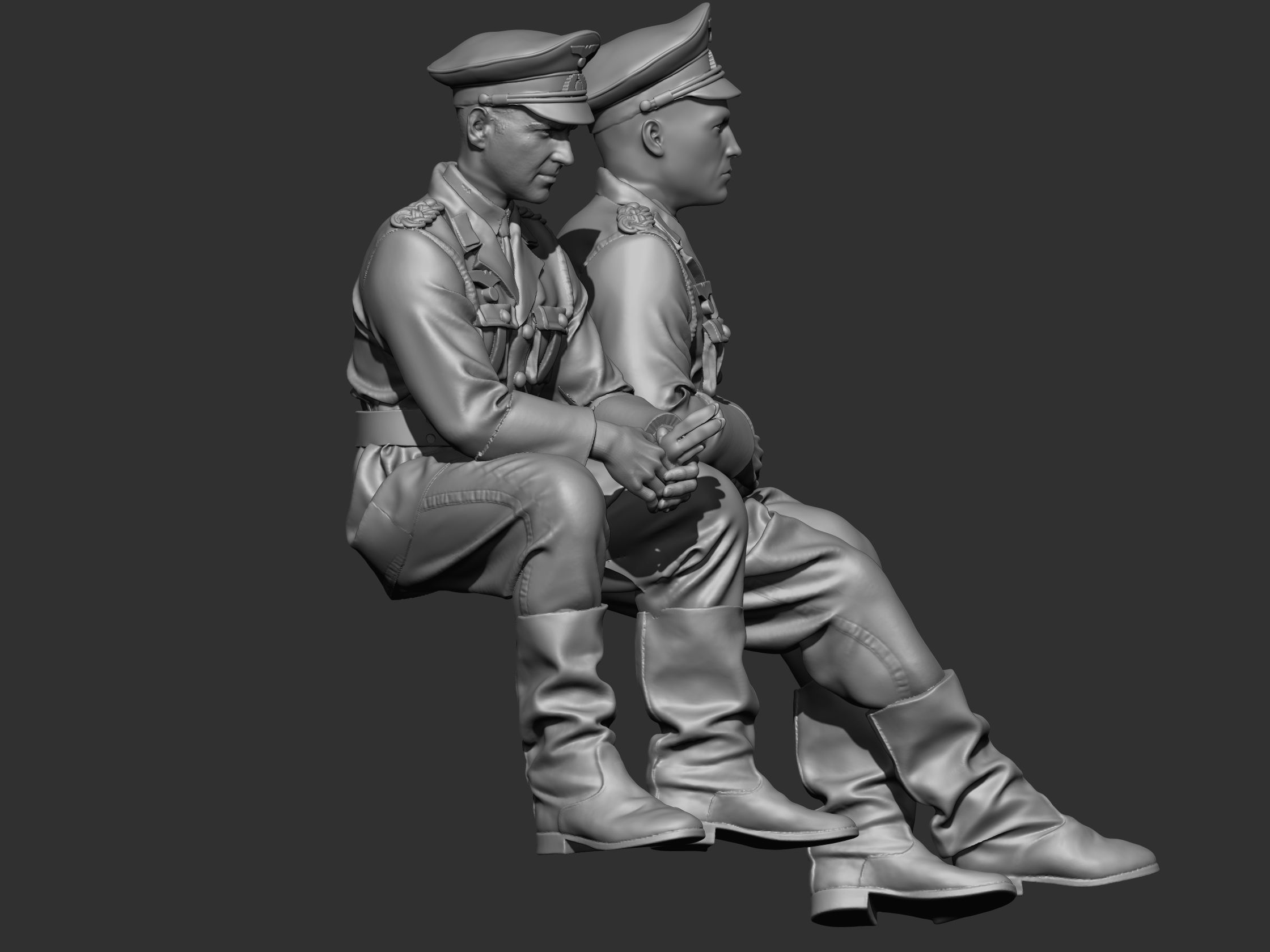 German Officer ww2 3D print model_18