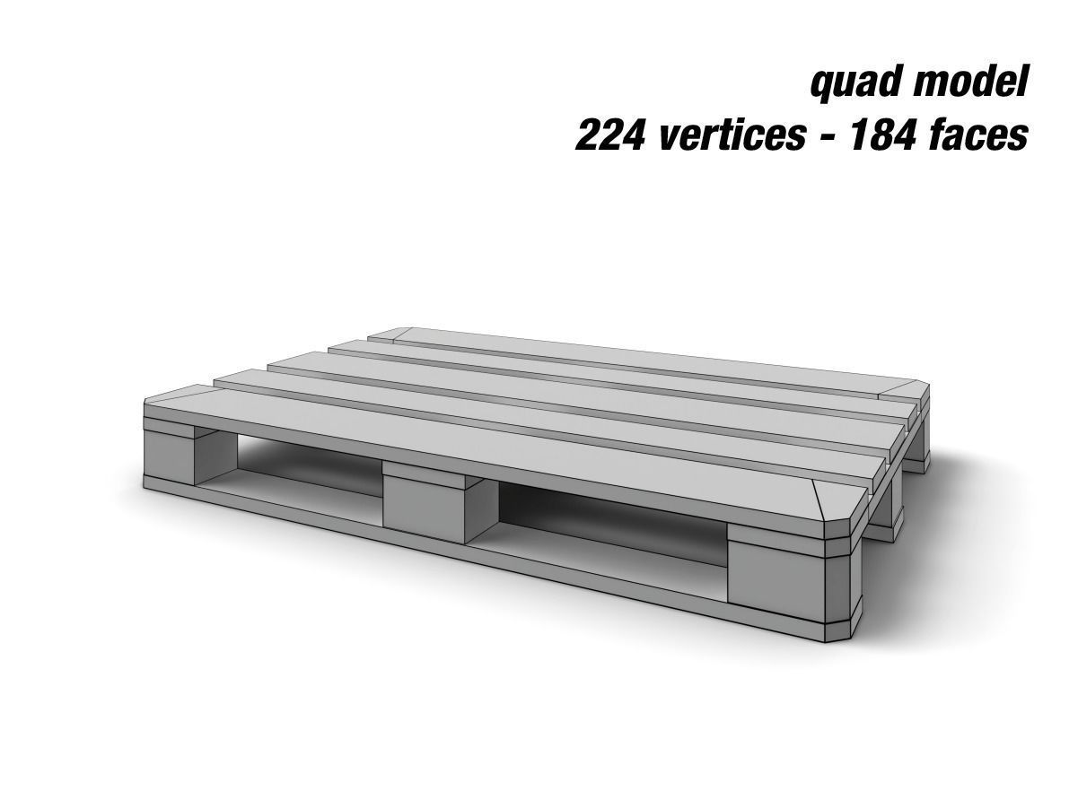 Europalette wooden pallets Low-poly 3D model_8