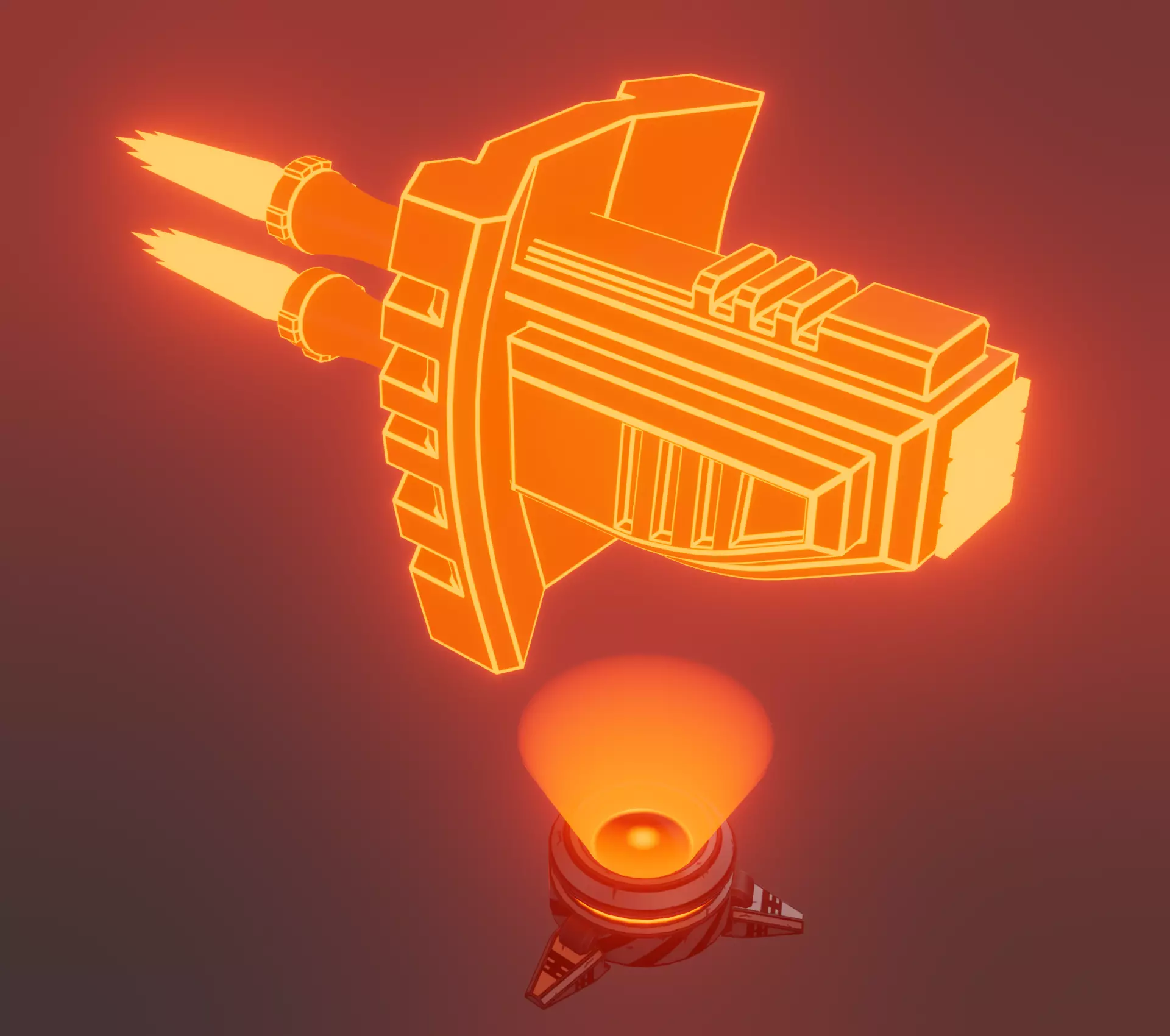 Sci-fi turret Low-poly 3D model