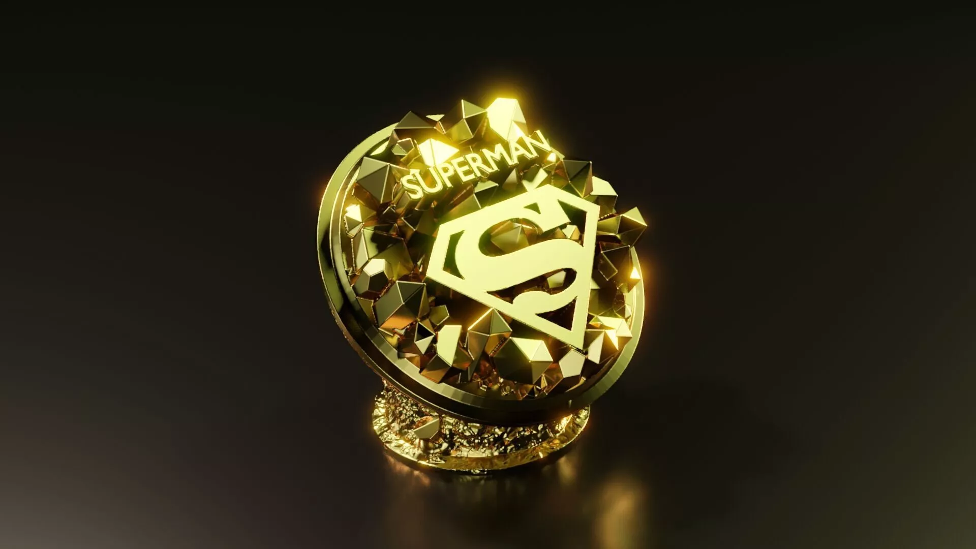 Superman statue logo 3D print model