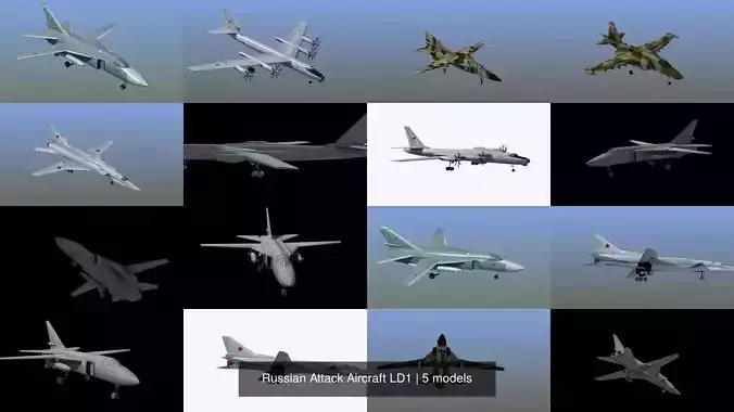 Russian Attack Aircraft LD1 3D Model Collection