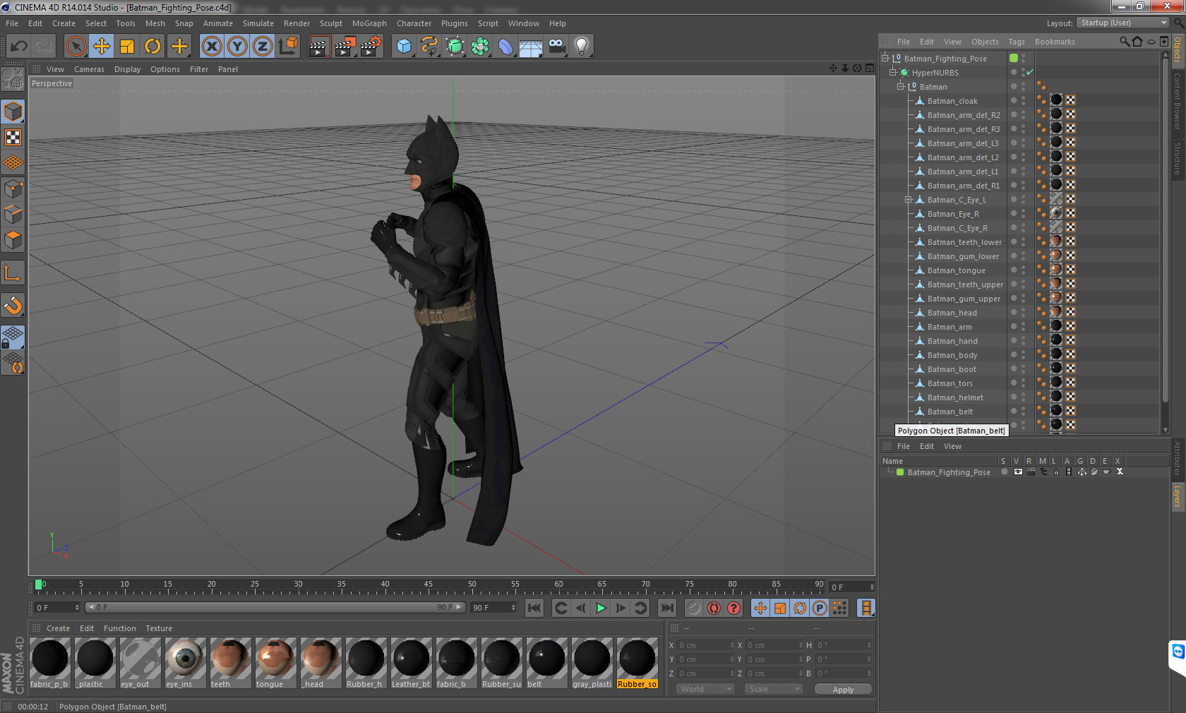 Batman Fighting Pose  3D model_23