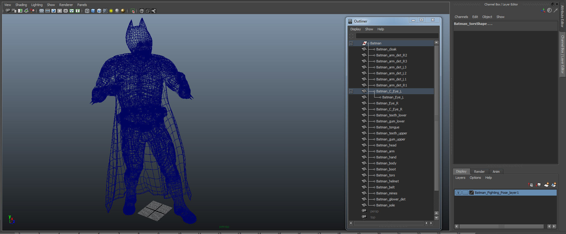 Batman Fighting Pose  3D model_24
