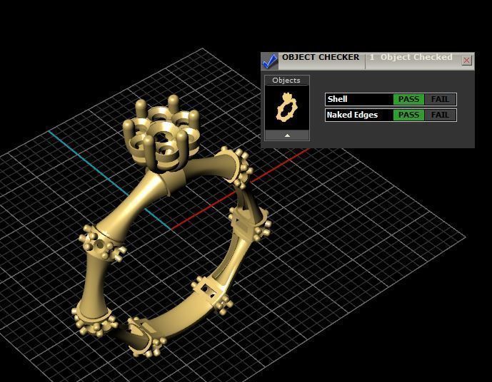 ring3 gold ring with diamonds in center 3D print model_7