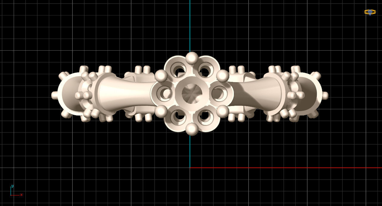 ring3 gold ring with diamonds in center 3D print model_5