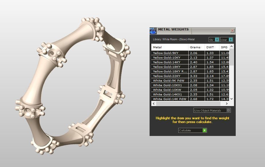 ring3 gold ring with diamonds in center 3D print model_17