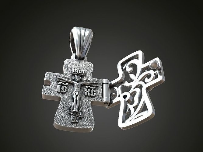 Locket cross orthodox eastern christian jewelry necklace 3D print model